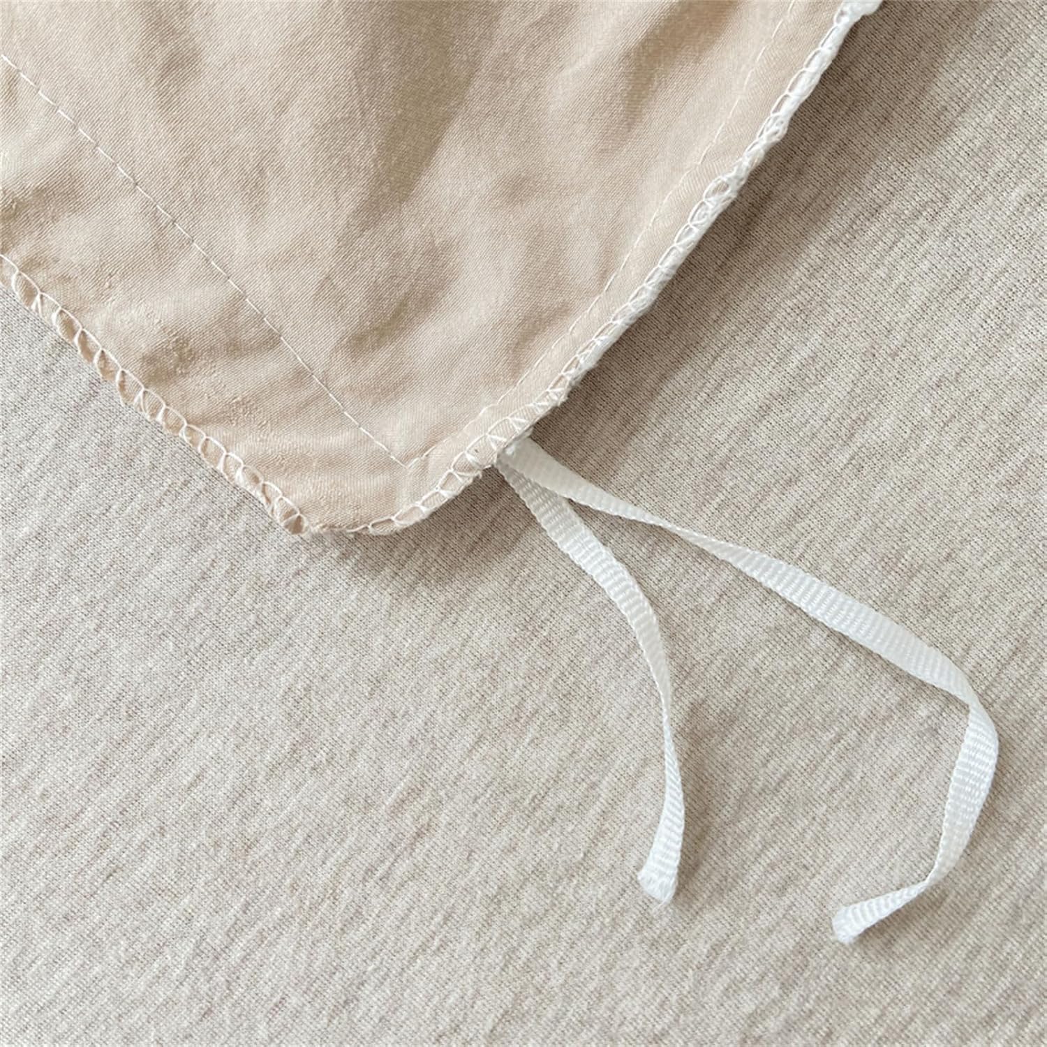Detalle de Parure de lit Michorinee Housse de couette carreaux vichy 240 x 260 cm beige/marron avec 2 taies 65 x 65 cm