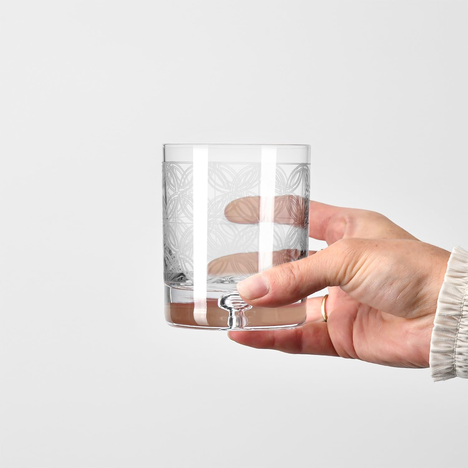 Detalle 2 de Krosno Saga – Set da 4 Bicchieri da whisky 250 ml in cristallo intagliato, Fatti a mano