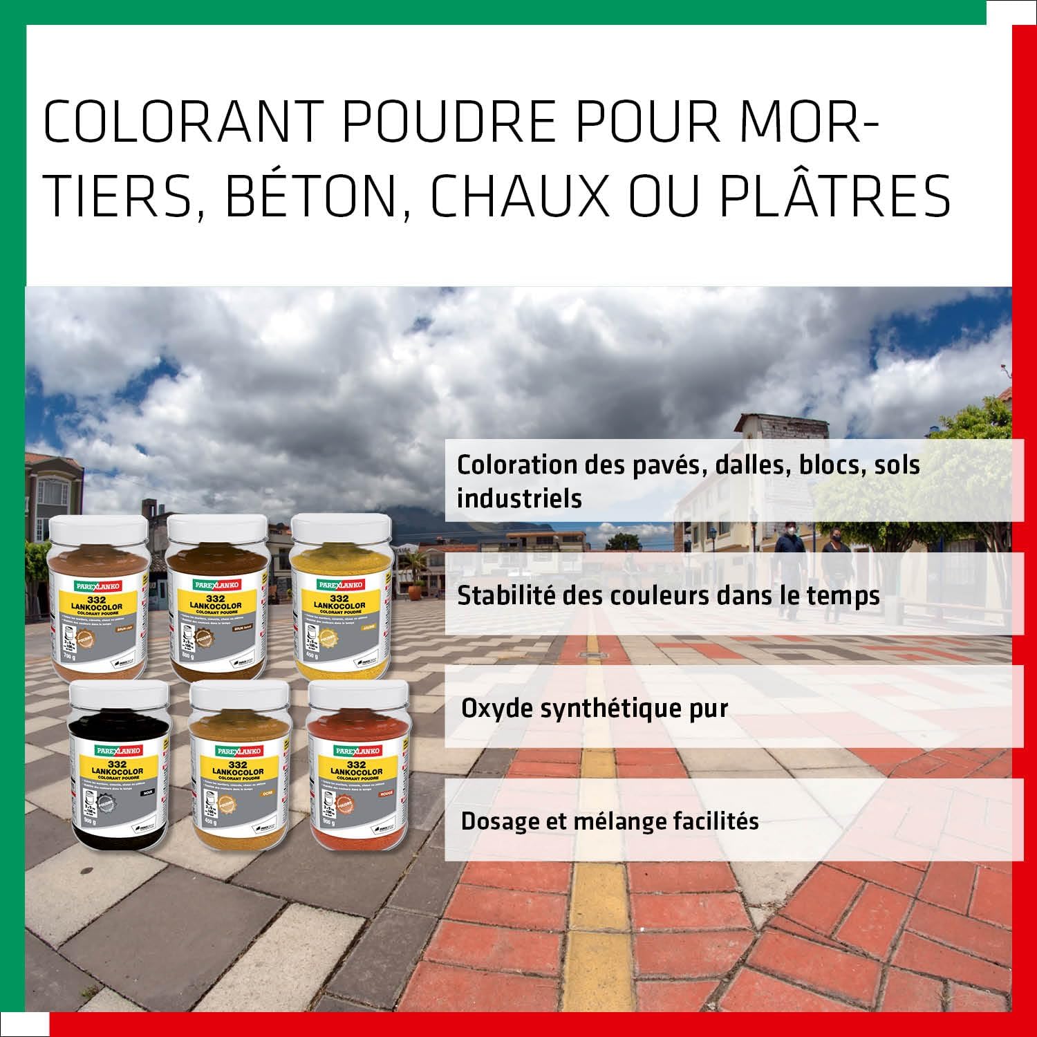 Thumbnail 2 de Parexlanko 332 LankoColor Rouge – Colorant en poudre pour mortier et béton, 900 g