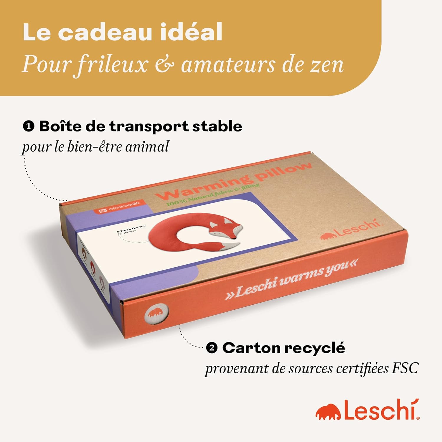 Thumbnail 2 de Leschi Coussin chauffant micro-ondes 100% bio