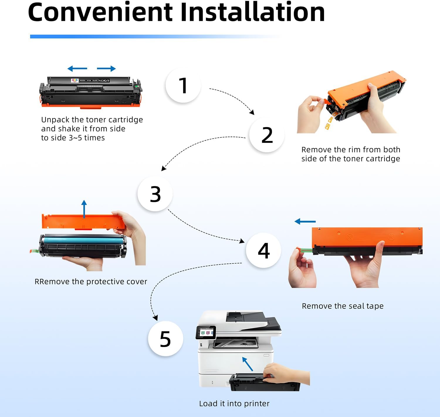 Thumbnail 4 de Cartouches de toner 415A (lot de 4, avec puce) – Compatible Color LaserJet Pro M454/M479