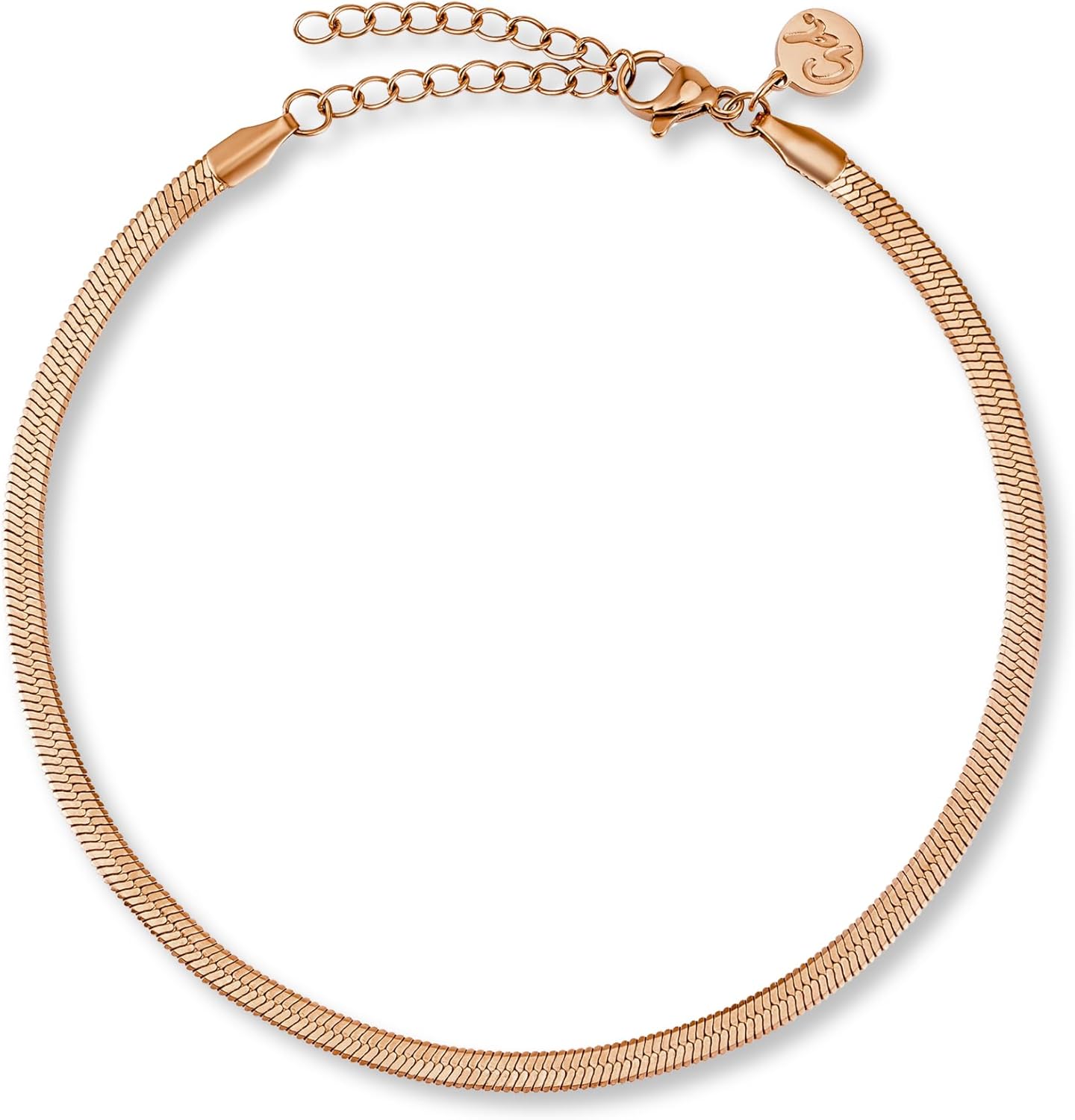 Thumbnail 6 de GD GOOD.designs EST. 2015 Bracelet de cheville femme – Chaîne serpent plate 3 mm en or 18K, or rose ou argenté, acier inoxydable 316L