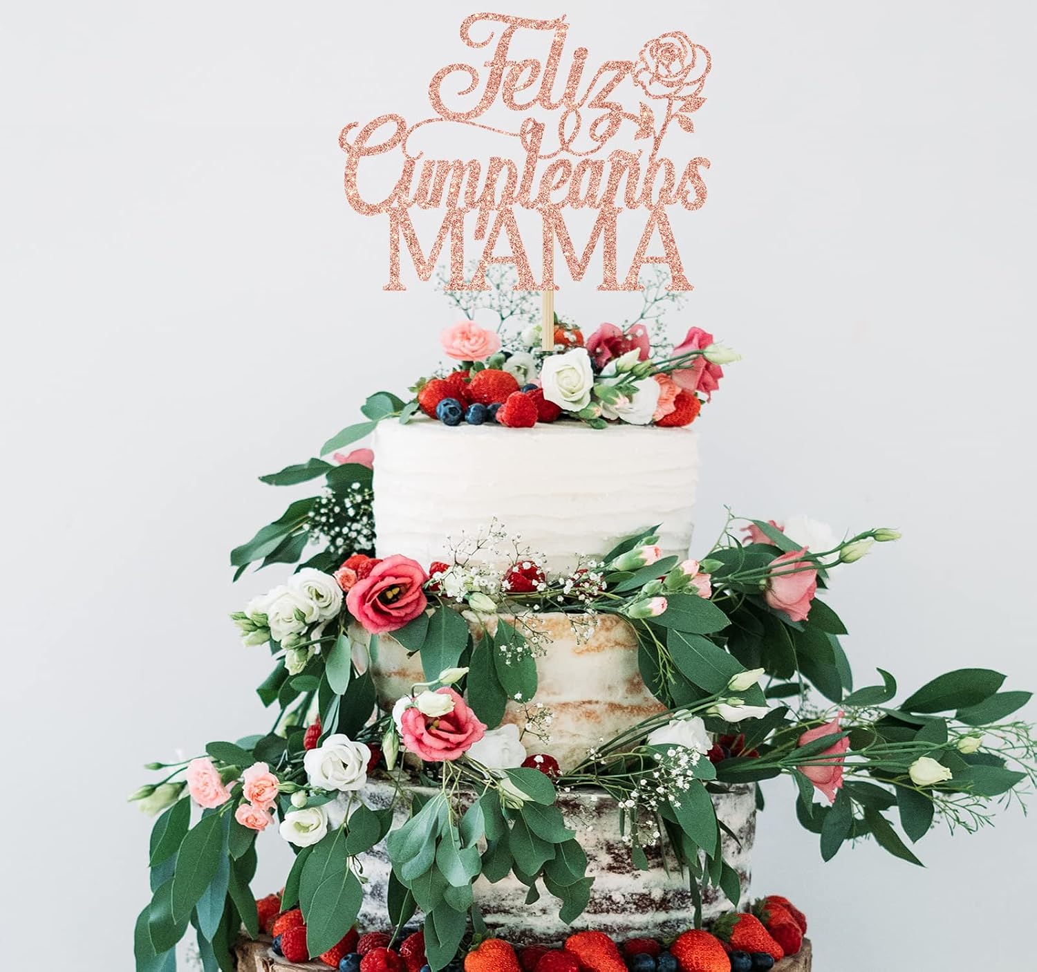 Thumbnail 2 de Cake Topper in Rose Gold Glitter