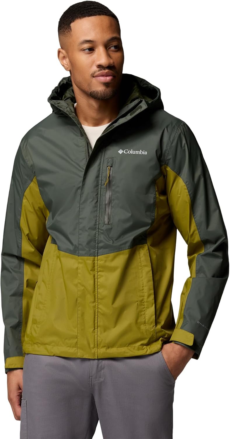 Detalle de Columbia Pouring Adventure 3 Jacket: Giacca impermeabile da uomo, lega stile e protezione