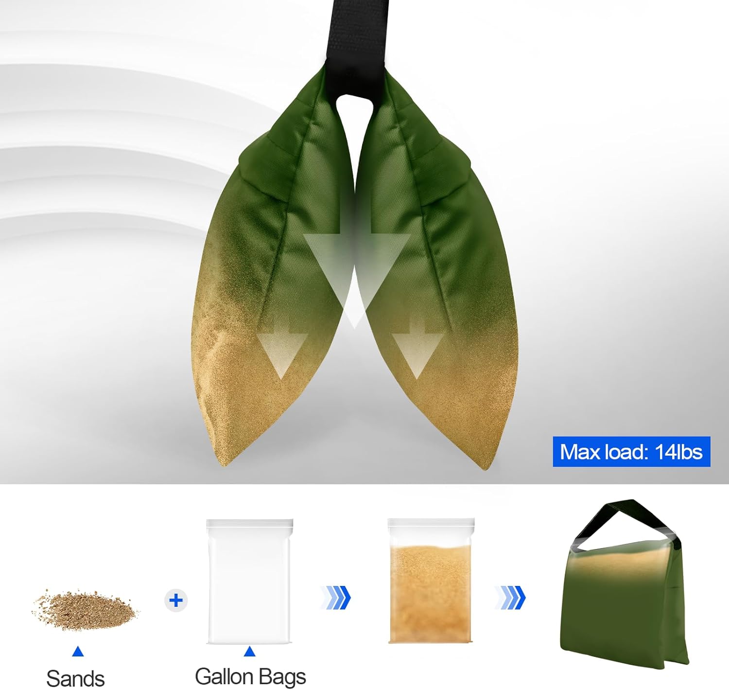 Thumbnail 2 de EMART Grüne Sandsäcke 4er-Pack – Sandsack 🎥