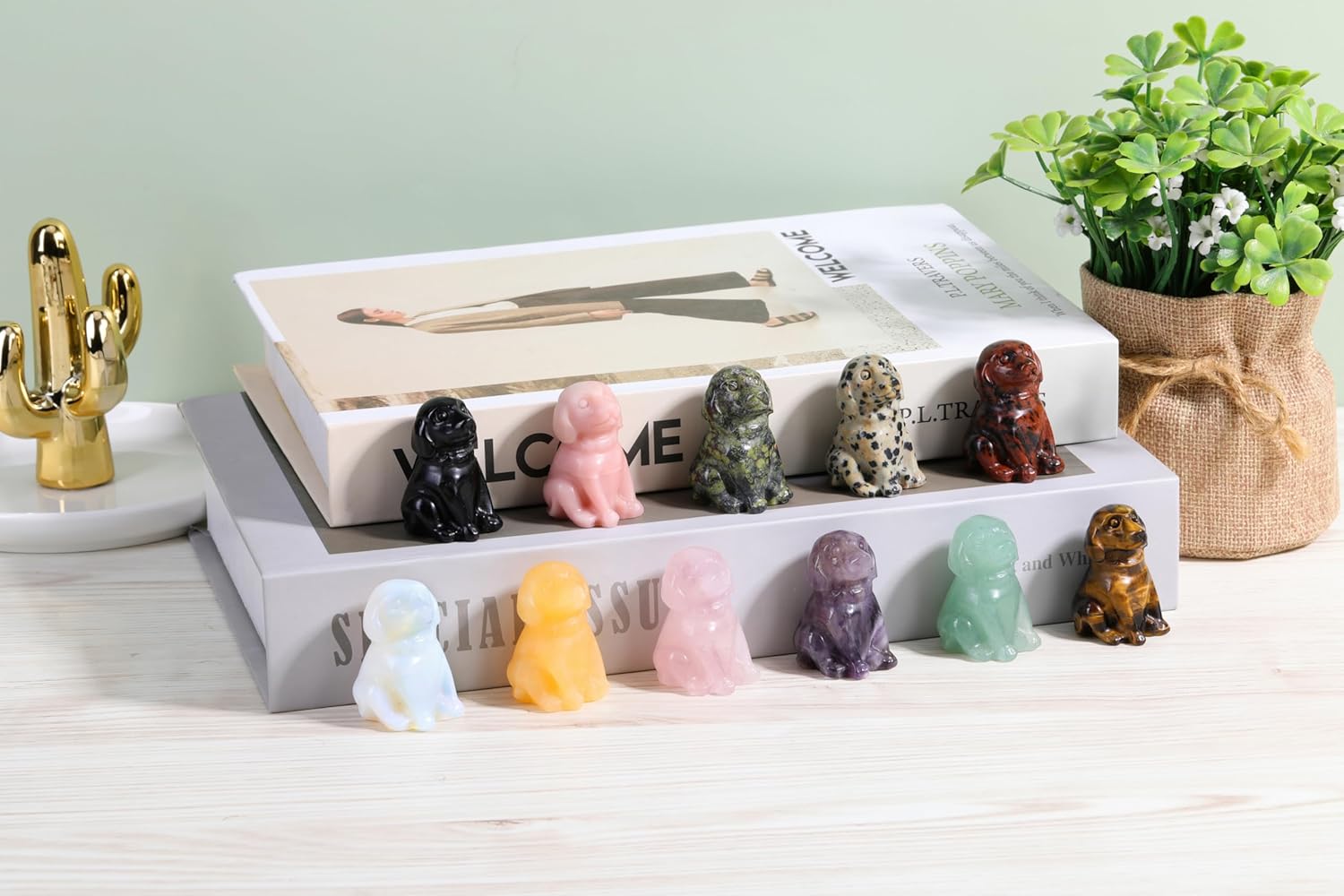 Thumbnail 4 de JSDDE Dalmatian Spot Jasper Crystal Dog Figurine