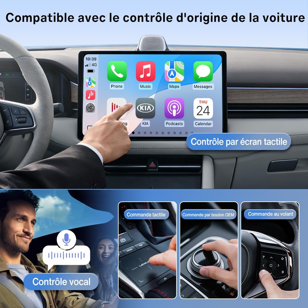 Detalle de Carlinkit FireDrive Link Pro HDMI Car TV: convertisseur 3 en 1 pour Fire TV Stick, CarPlay et Android Auto