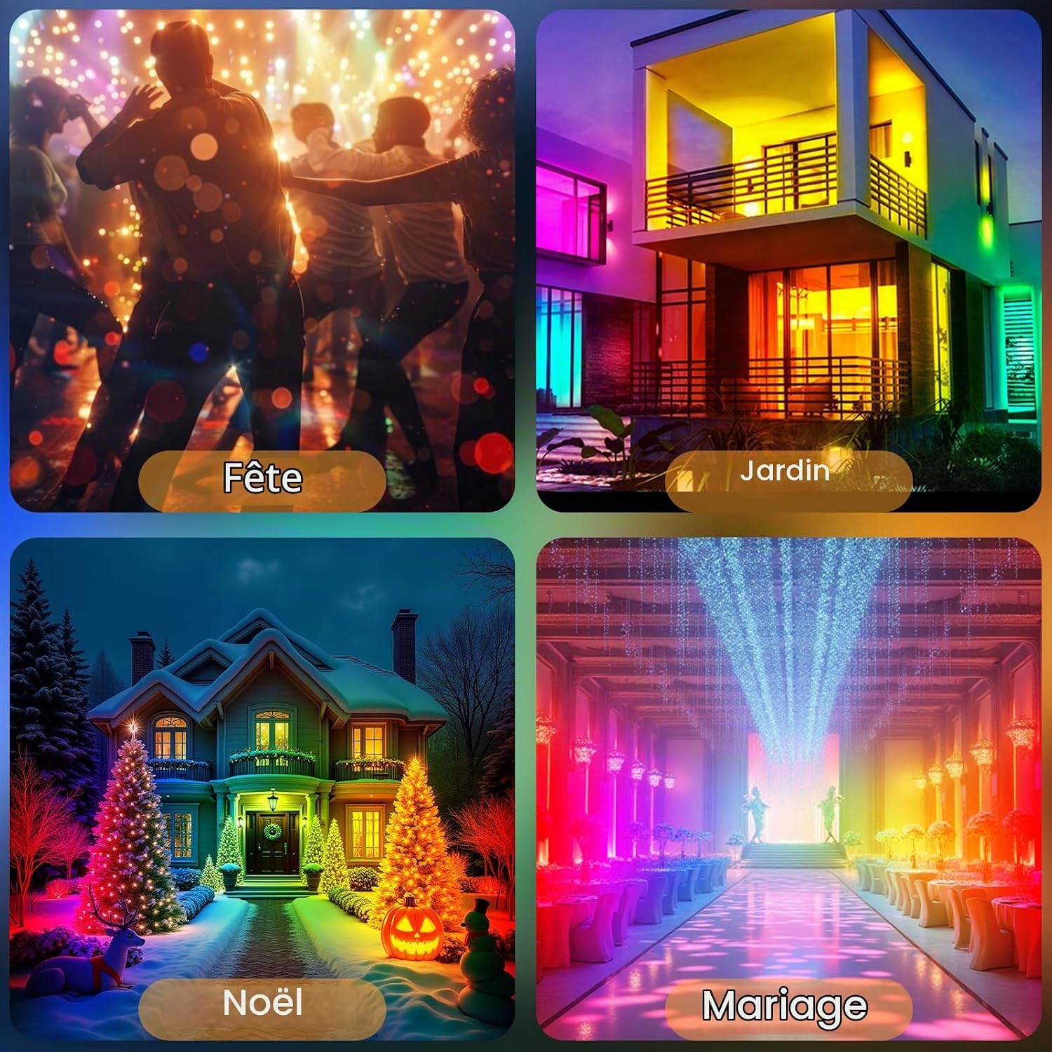 Thumbnail 6 de Indmird CHX-FL-C-50W RGB-buitenschijnwerper van 50 W met appbediening