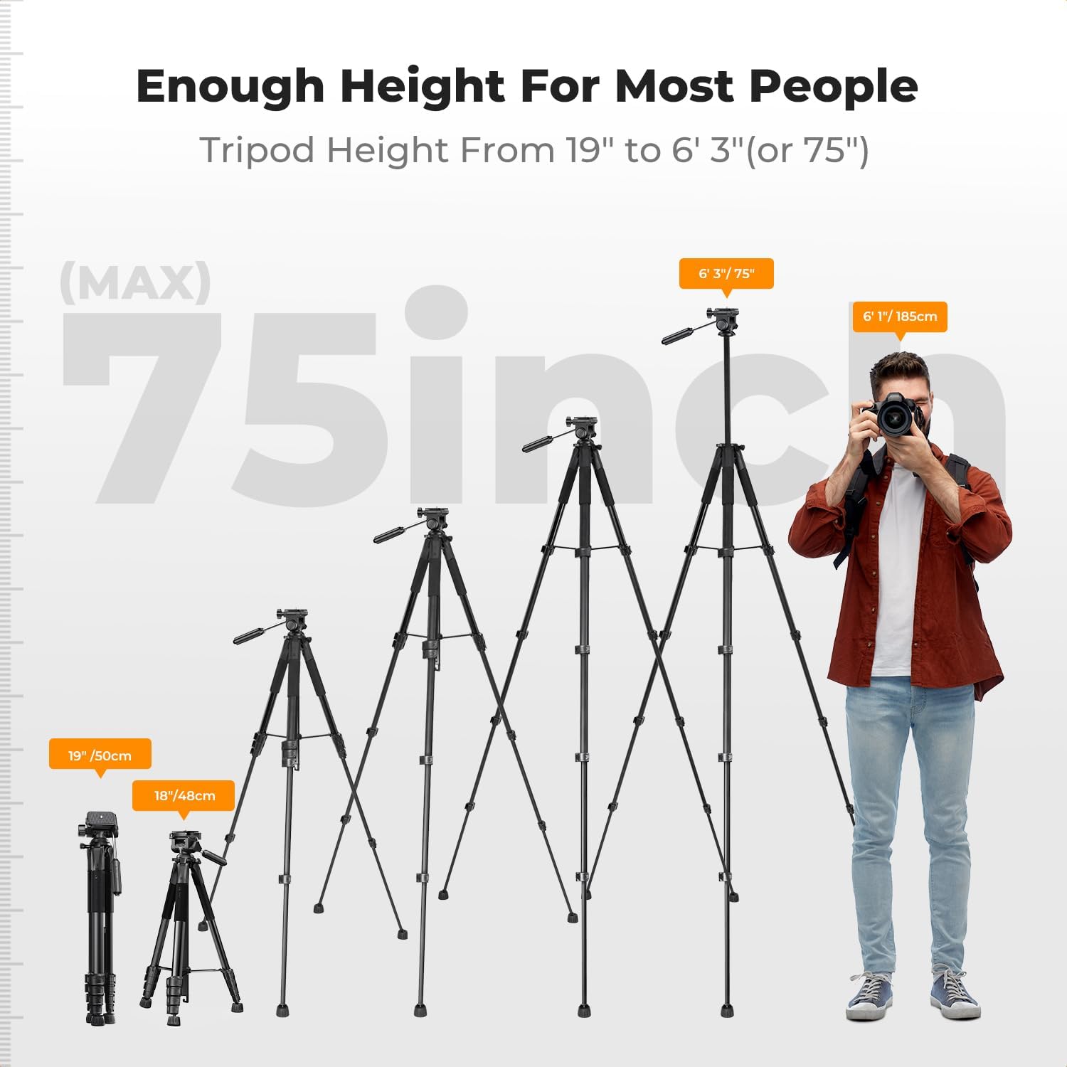 Thumbnail 2 de K&F CONCEPT S255A3 Travel Tripod 75