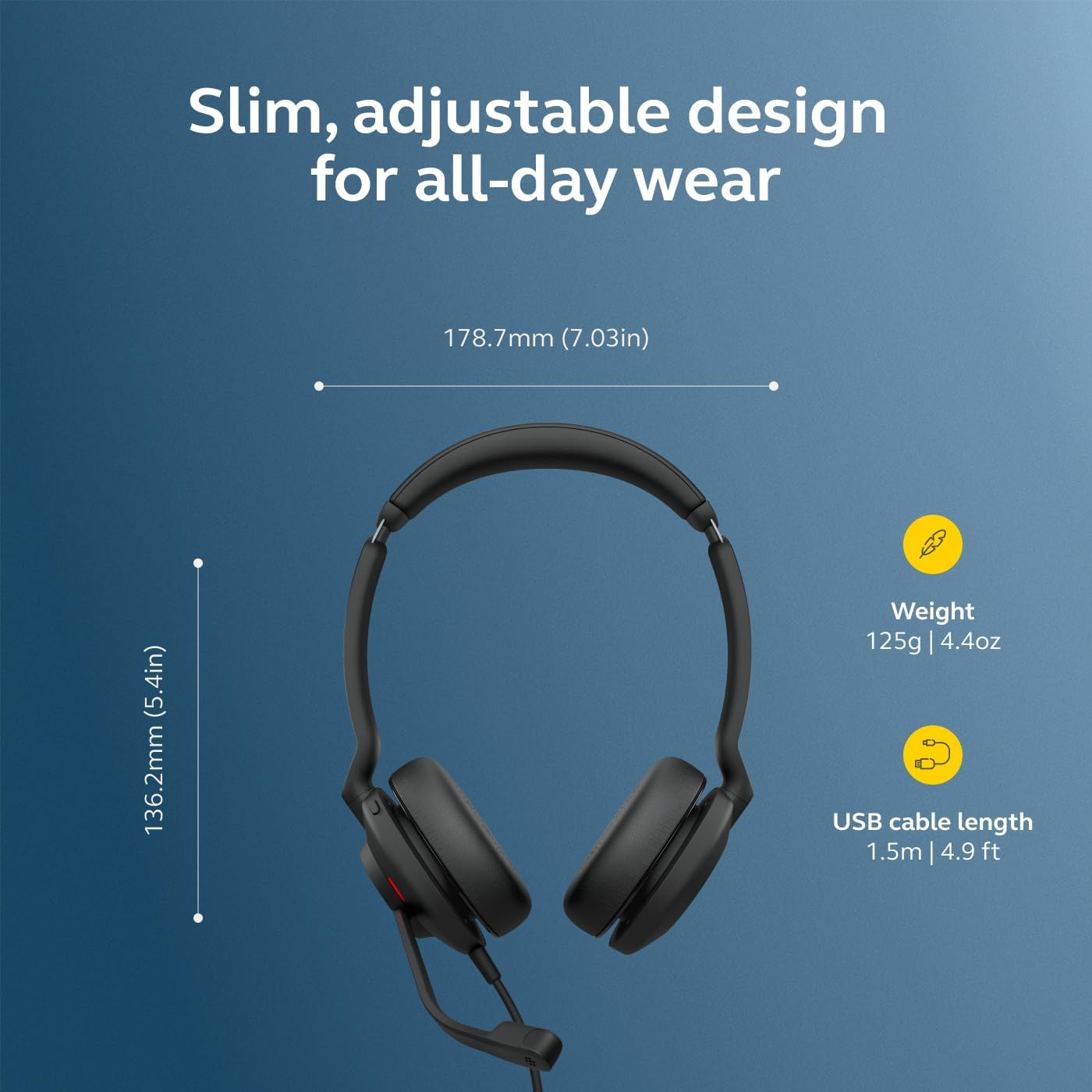 Thumbnail 5 de Jabra wired headset with USB-A and USB-C cable