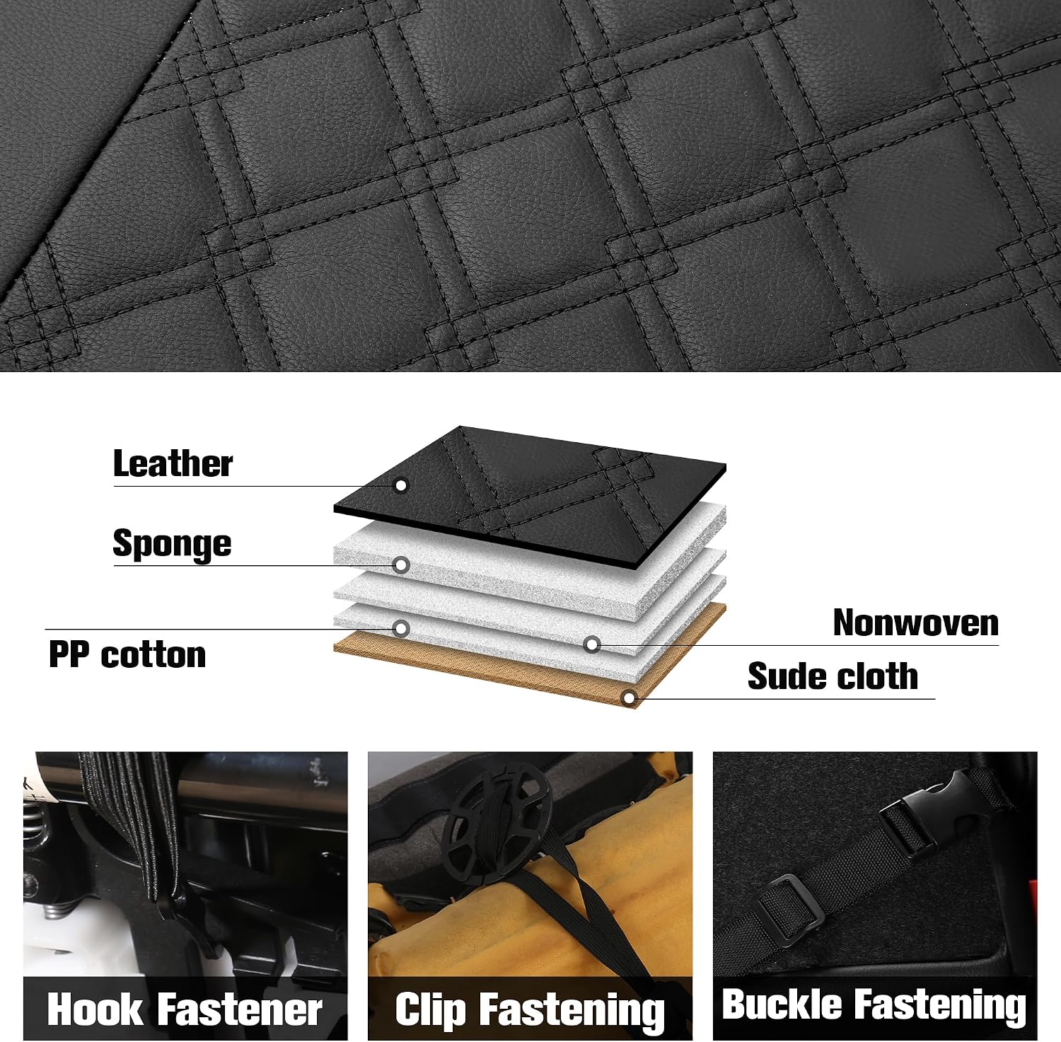 Thumbnail 6 de CAROMOP Luxury PU Leather Seat Covers 25min