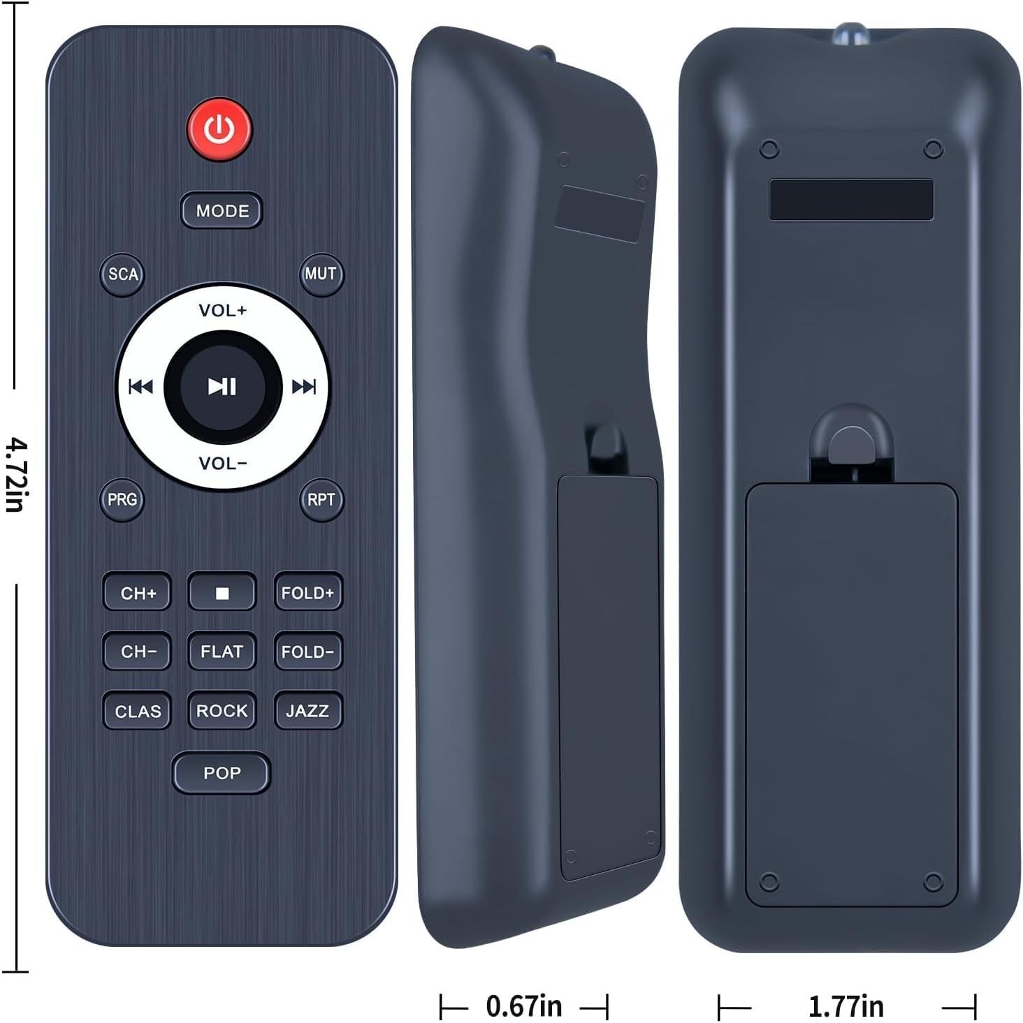Detalle de TCNOUMT Replacement Remote Control for WIITHINK wiscent Portable Stereo CD Boombox (WTB-797 / WTB-791) and GTCDR-501 / RCD-230BT