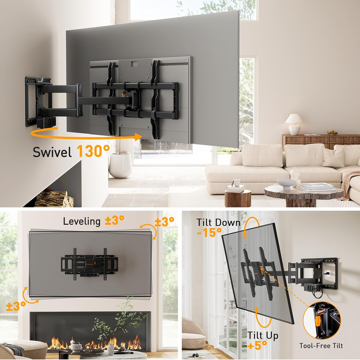 Thumbnail 4 de Perlegear PGLF11 TV-Wandhalterung 42"-90", 68 kg