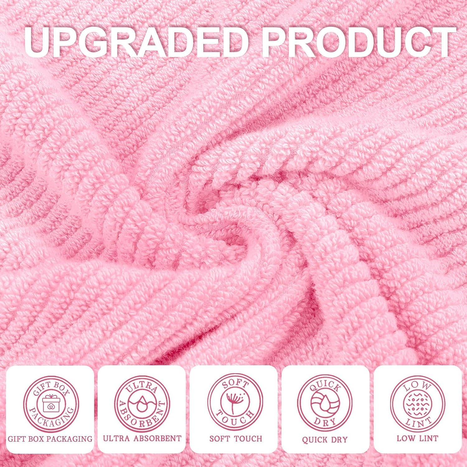 Detalle 2 de Pink Towels Towel Set of 6 with 30" Bath Towels
