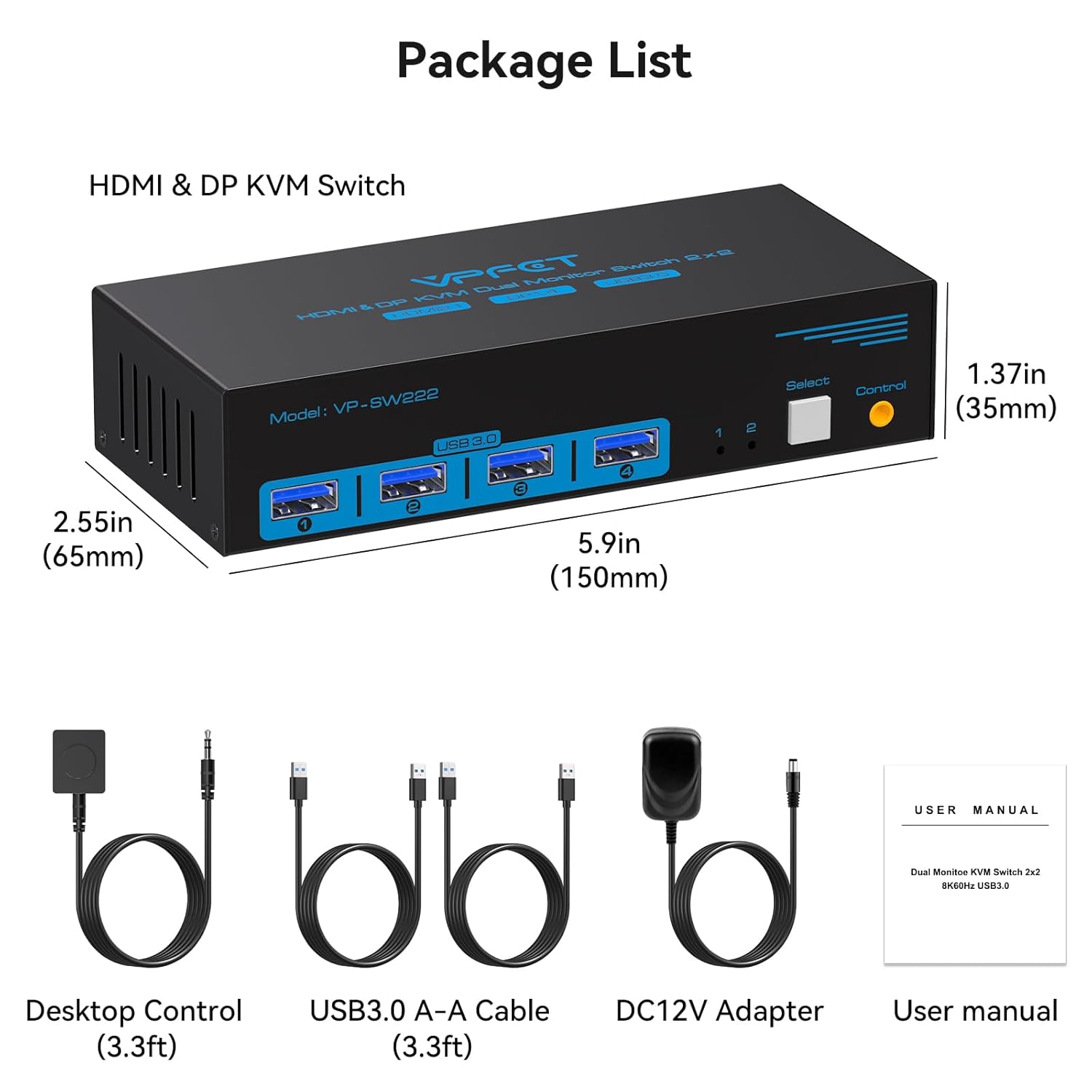 Thumbnail 6 de CMSTEDCD 8K60Hz Dual Monitor KVM Switch