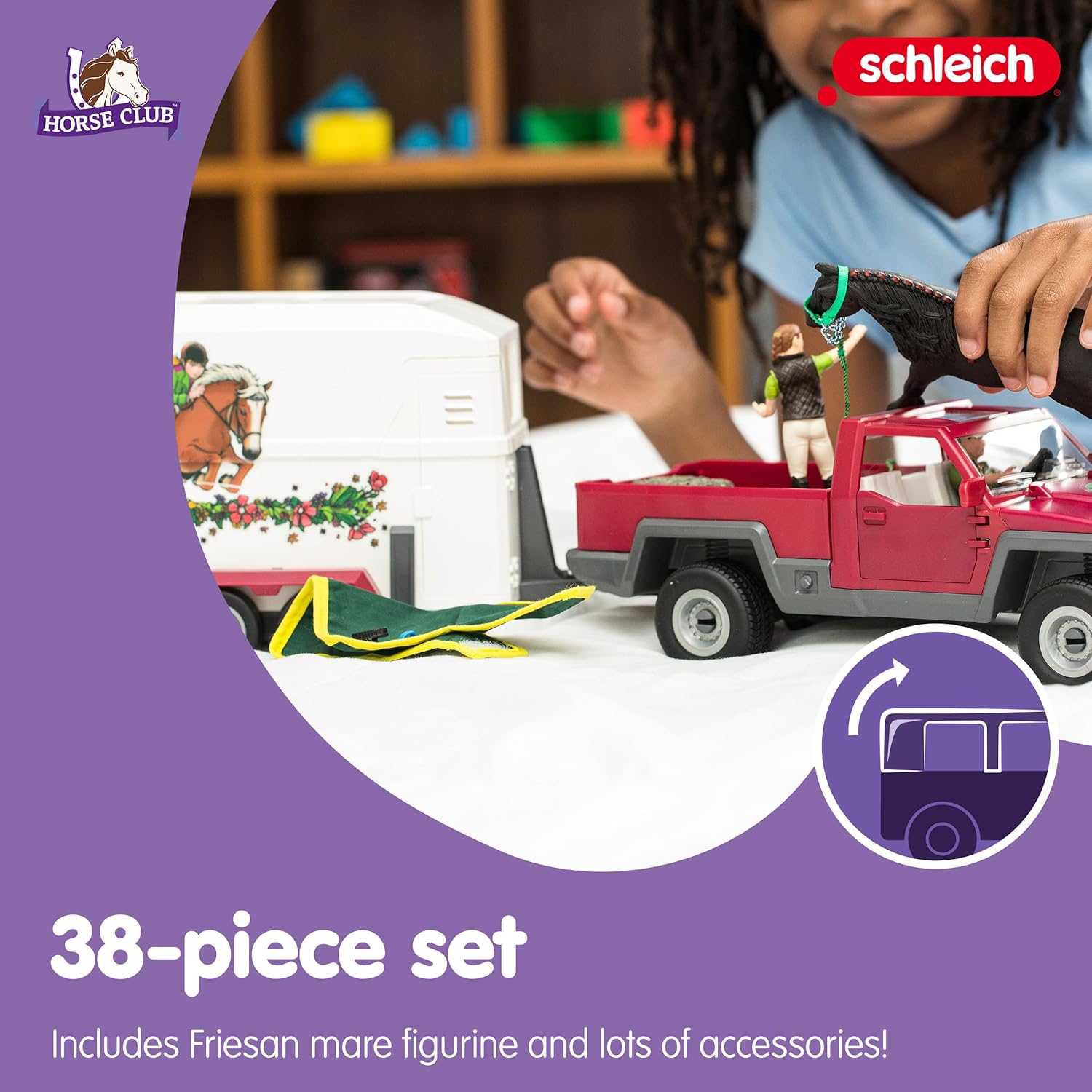 Thumbnail 3 de Schleich Horse Club 38PC Trailer Transporter Playset
