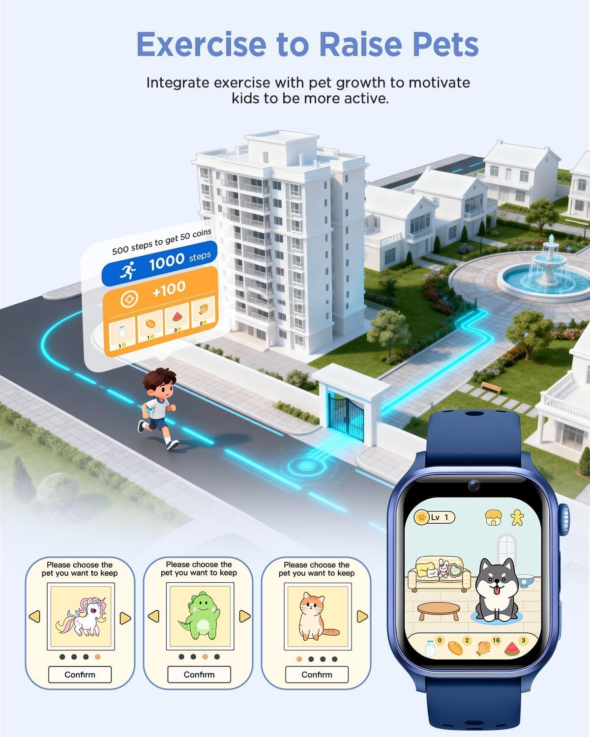 Detalle de RUXINGX Kids Smartwatch 1.52-Inch Display