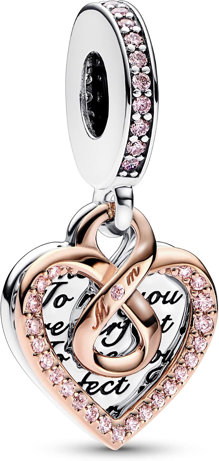 Thumbnail 6 de Pandora Moments Bicolor Unendlichkeits-Herz Charm – rosevergoldet, kompatibel mit Moments Armbändern (782642C00)