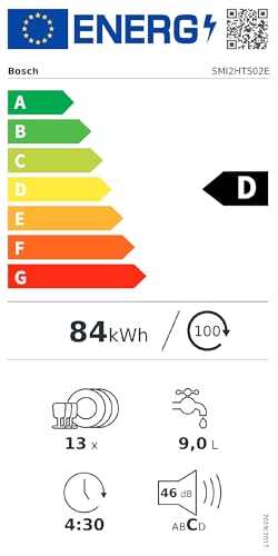 Thumbnail 16 de Bosch SMI2HTS02E: Lave-vaisselle encastrable 60 cm sans façade, noir sur bandeau acier brossé