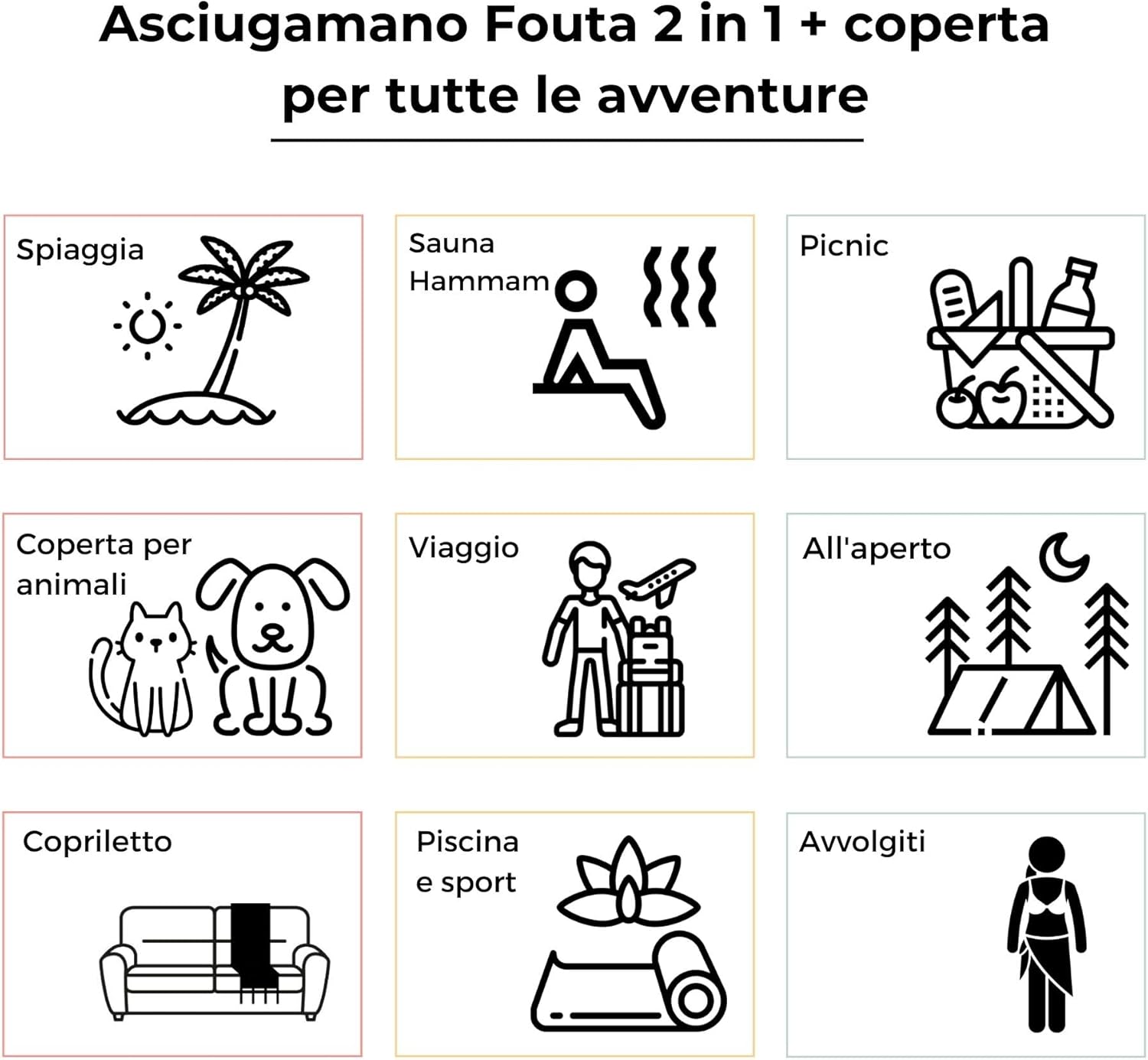 Thumbnail 6 de furora HOLIDAY Telo Mare Cotone Grande 200x100 cm – Ultra Leggero e Asciugatura Veloce