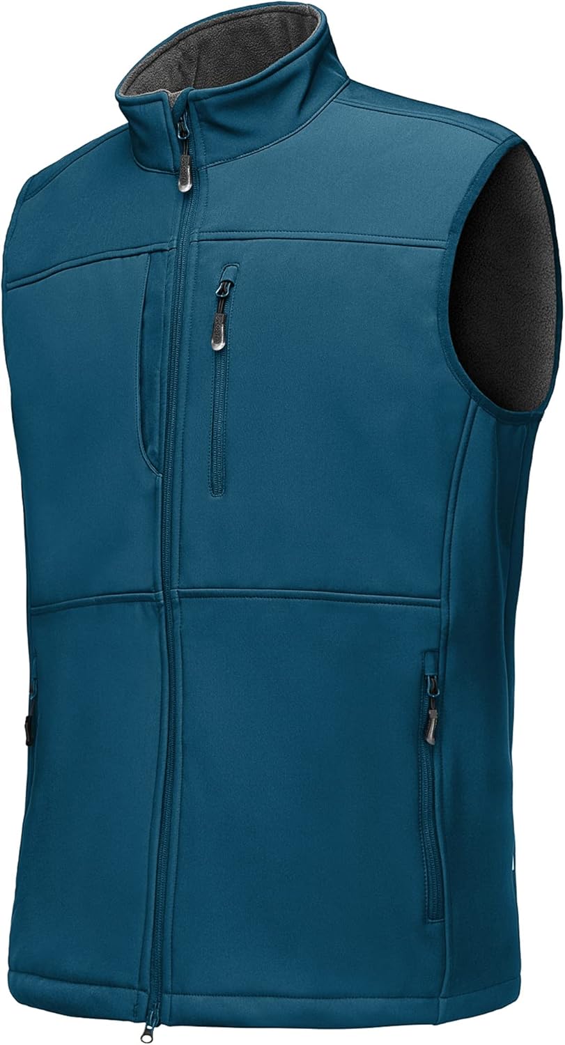 33,000ft Men’s Softshell Gilet: Windproof, Fleece-Lined Vest for Leisure, Golf and Travel