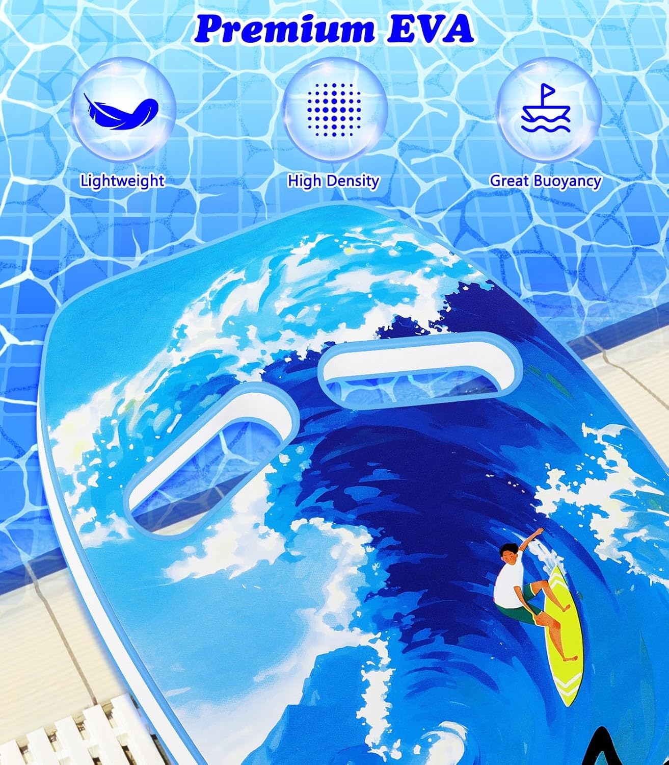 Thumbnail 2 de MoKo Schwimmbrett mit Griffen (Kickboard) für Kinder und Erwachsene – Cartoon Swim Float Trainingsausrüstung