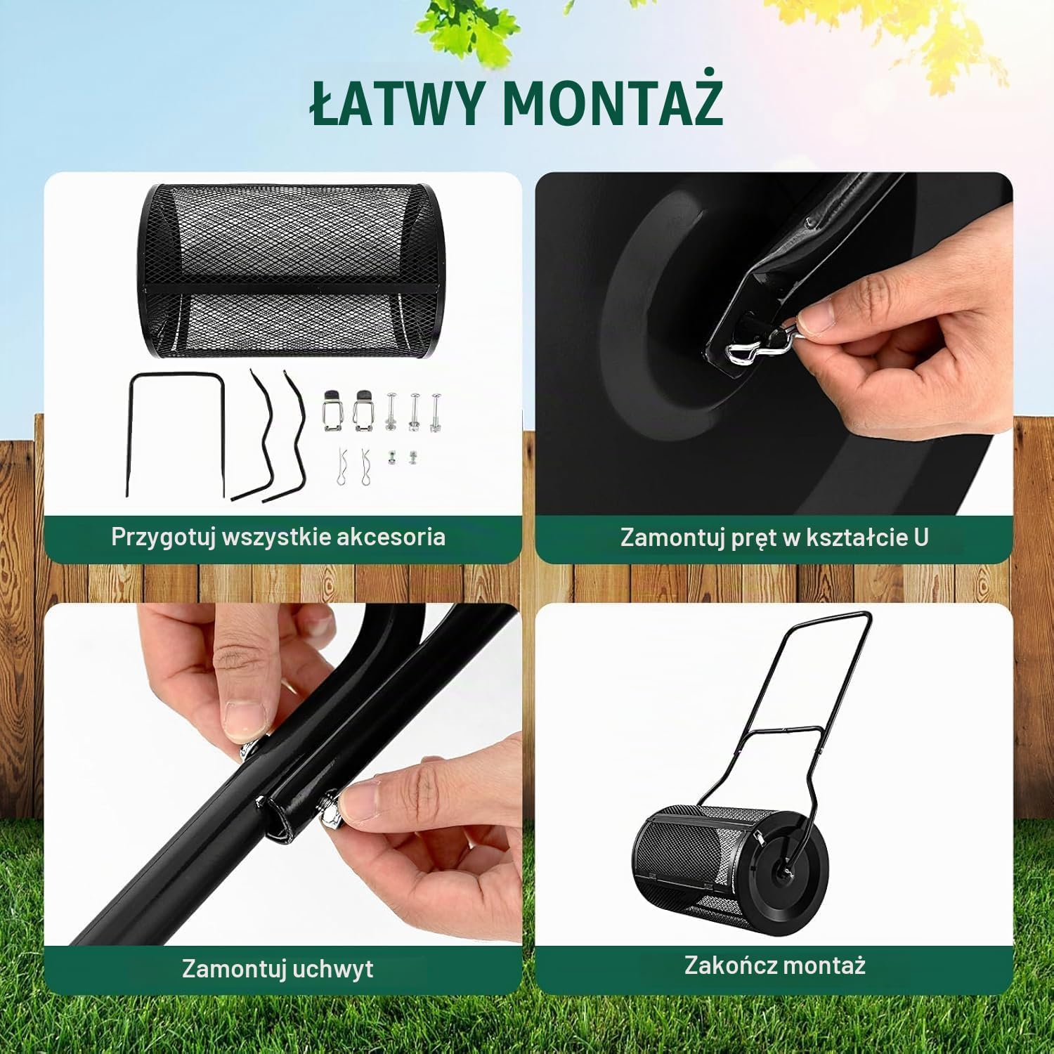 Detalle 2 de FANTASK 10040BKTA-VC – rozsiewacz kompostu 80 l z uchwytem U
