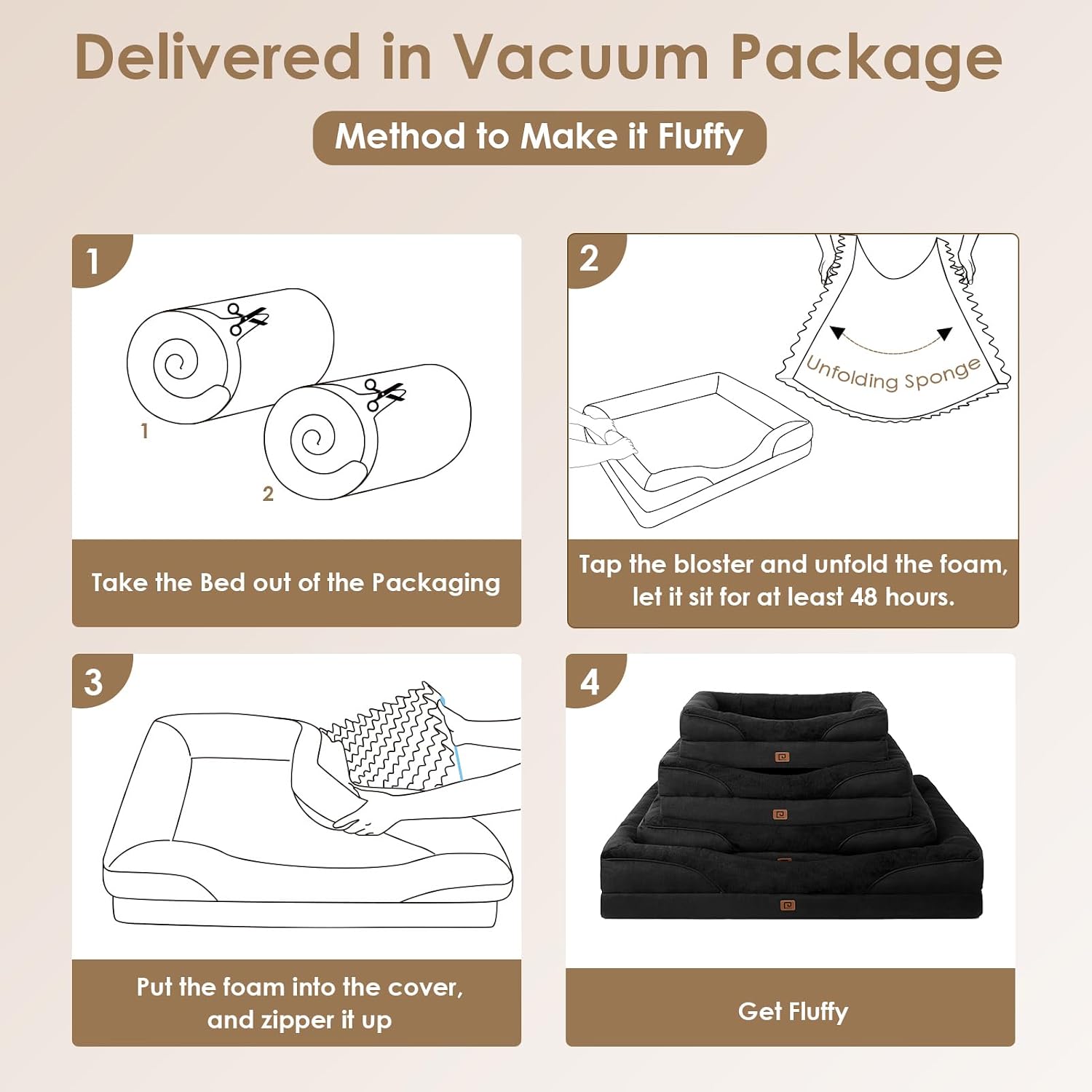 Thumbnail 6 de EHEYCIGA XL Memory Foam Dog Bed: Extra Large Orthopaedic Sofa with Washable Cover