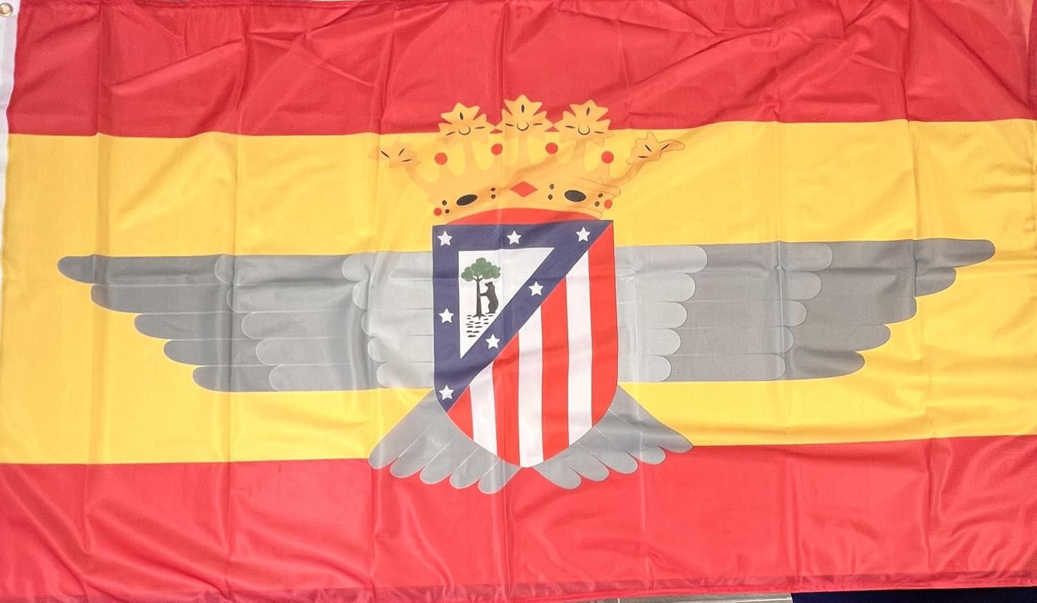 Detalle de Gemelolandia Bandera España 90x150 cm con Escudo de Fútbol ✈