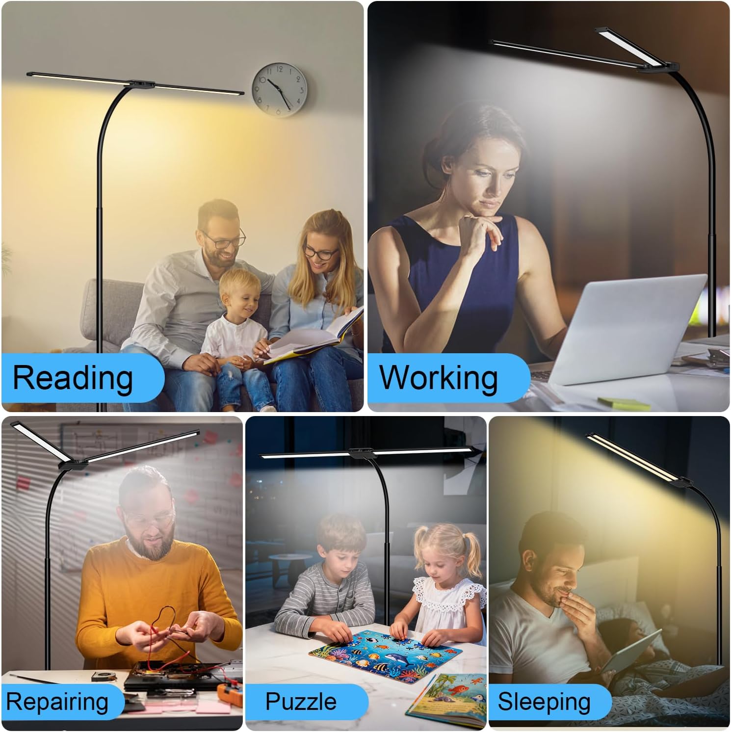 Detalle de LED Dual Head Floor Lamp 18W LED