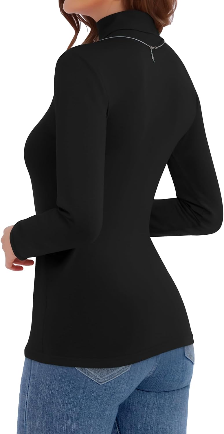 Detalle de ALGALAROUND Women's Long Sleeve Turtle Neck Top