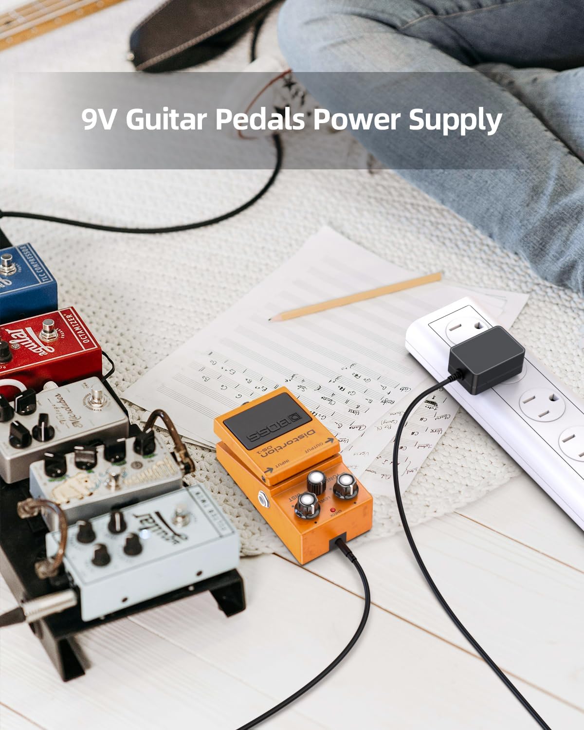 Detalle de Dexpt PSD-12W-0901000US 9V Guitar Pedal Power Supply, Center-Negative