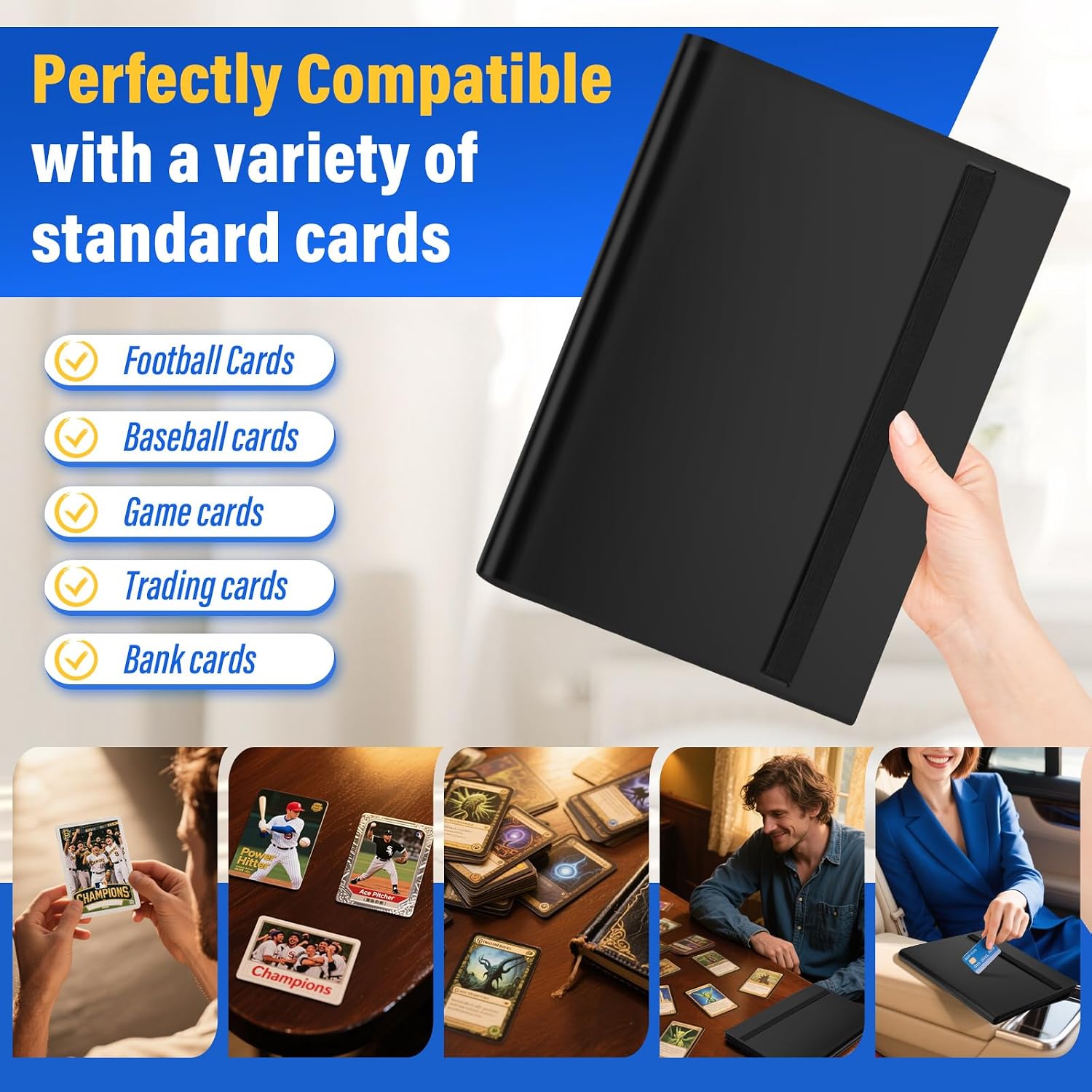 Detalle de Classeur pour cartes 20 Pages (jusqu’à 360 cartes) imperméable en polypropylène