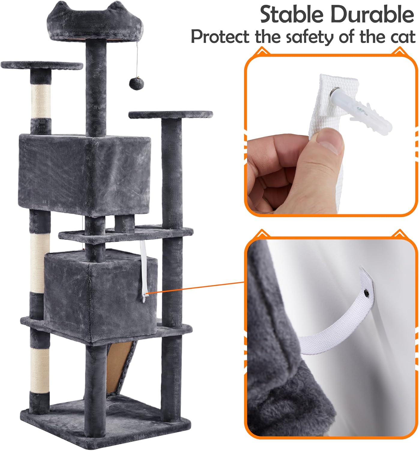Detalle 2 de Yaheetech Árbol Rascador 158 cm para gatos