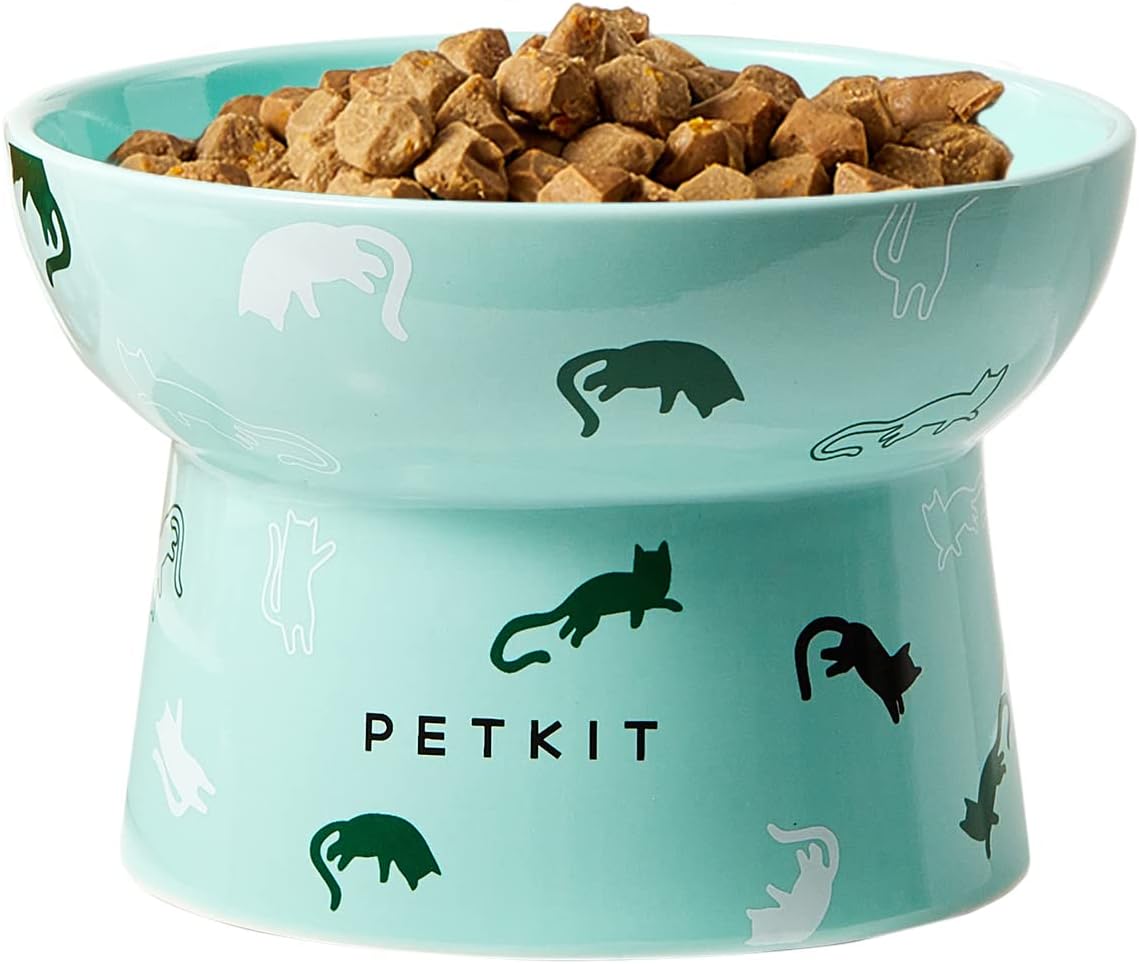Detalle de PETKIT Raised Cat Bowl: Ceramic Elevated Feeding Dish for Comfort and Hygiene