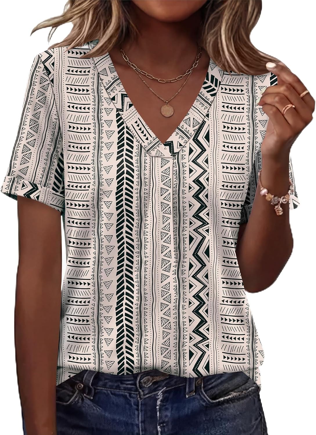 Detalle 2 de AKEWEI Women's Top, V-Neck
