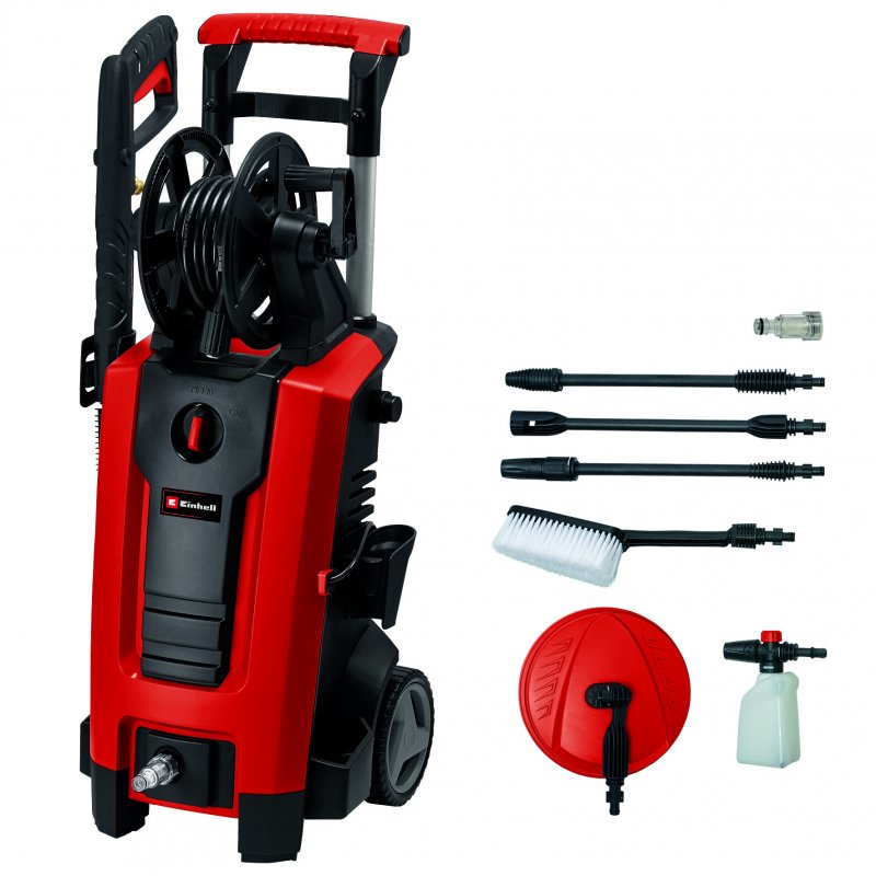 Detalle de Einhell TE-HP 140: Hidrolimpiadora 1900 W, movilidad y presión para limpieza rápida