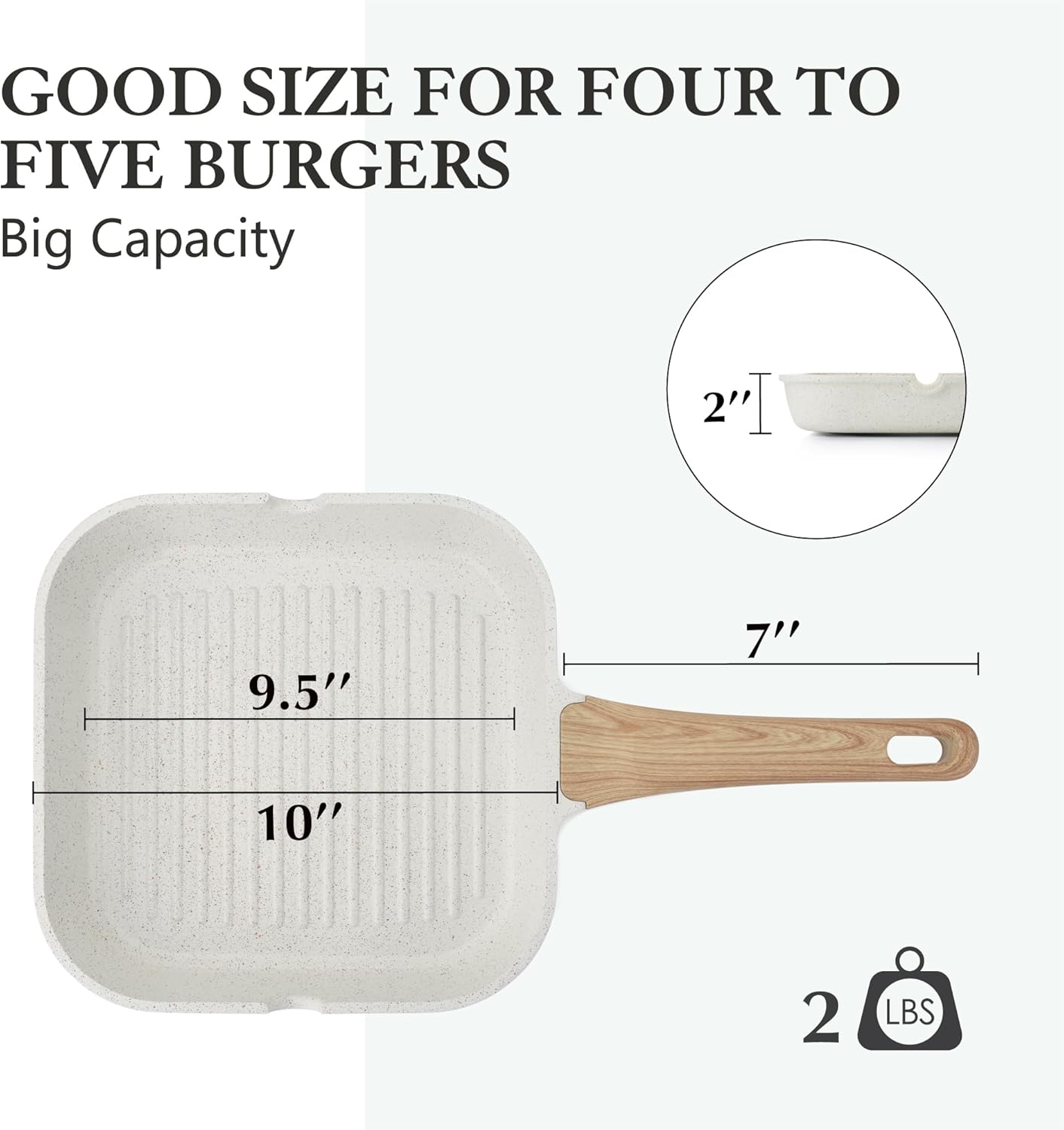 Thumbnail 6 de SENSARTE 9.5-Inch Ceramic Grill Pan