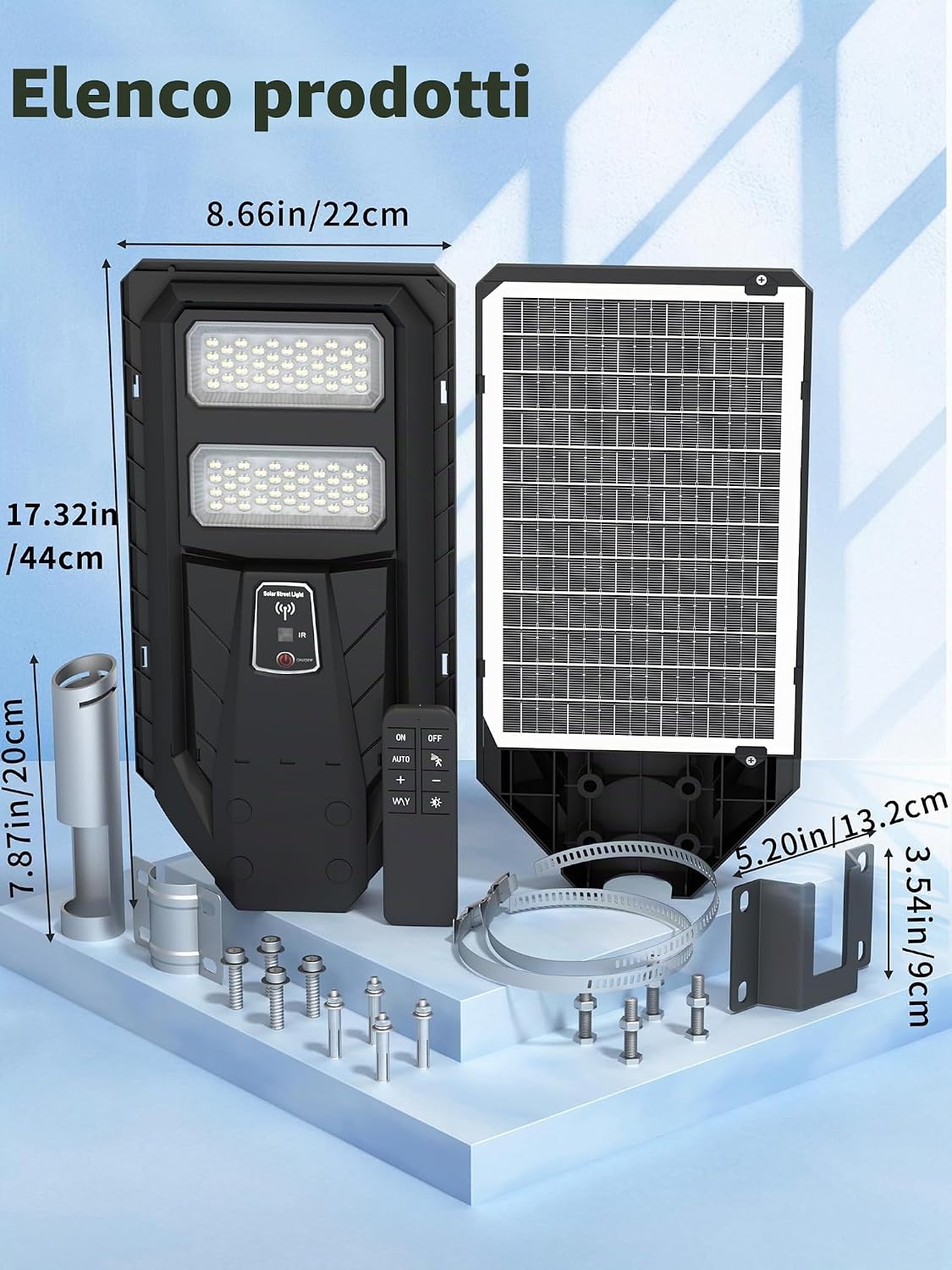 Thumbnail 6 de Ofuray Lampione Solare LED Esterno 4 pezzi: illuminazione a energia solare per giardino, cortile e garage