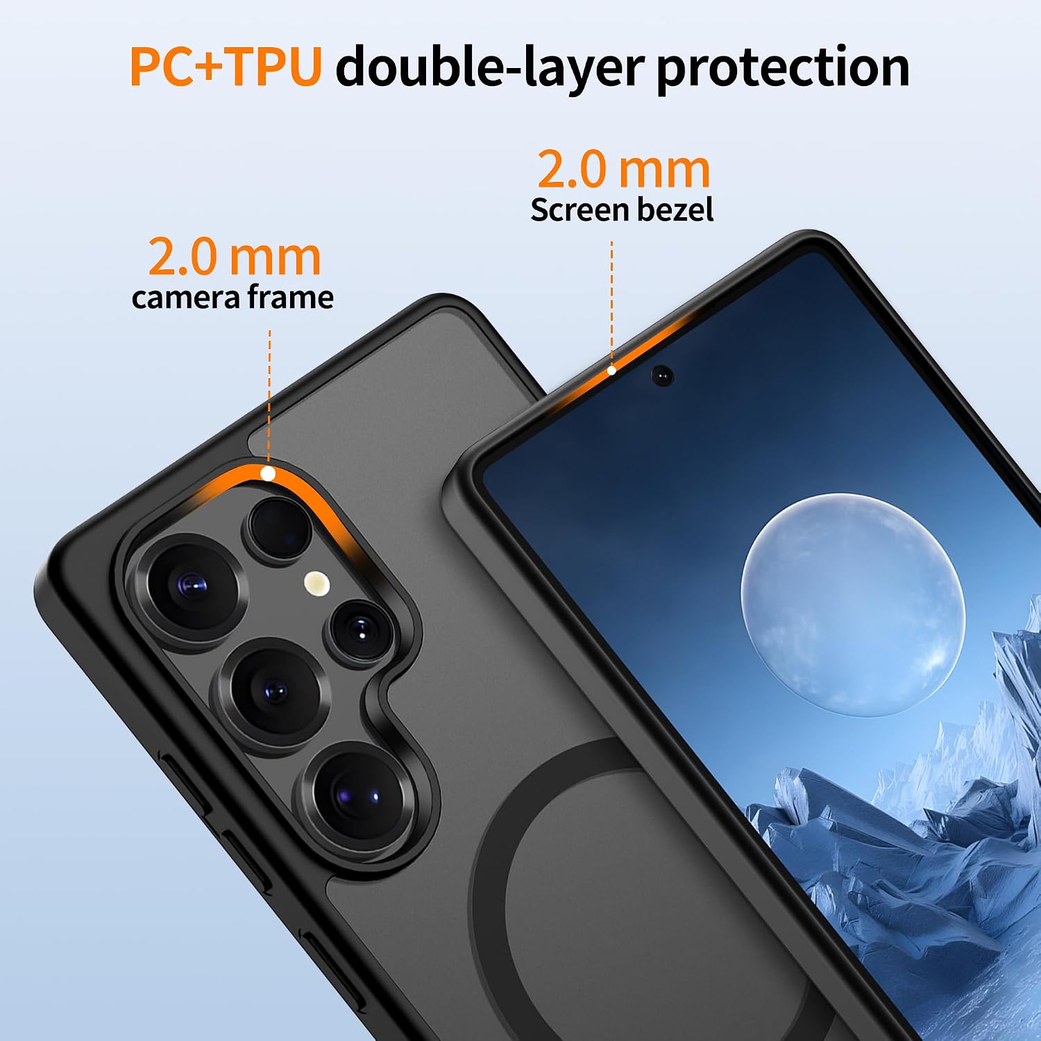 Detalle 2 de Jshru Magnetic Case for Samsung S25 Ultra with HD Screen Protectors (X2) – Slim, Durable and MagSafe-Compatible