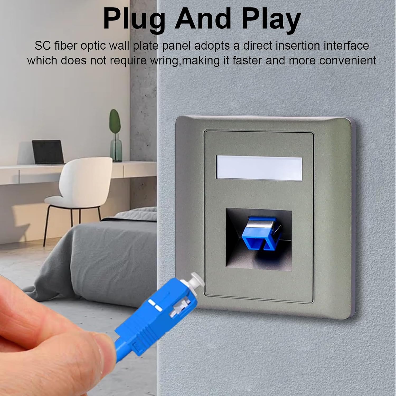 Thumbnail 2 de Maxhood SC Fiber Wall Plate – Simplex SC Connector Panel Mount