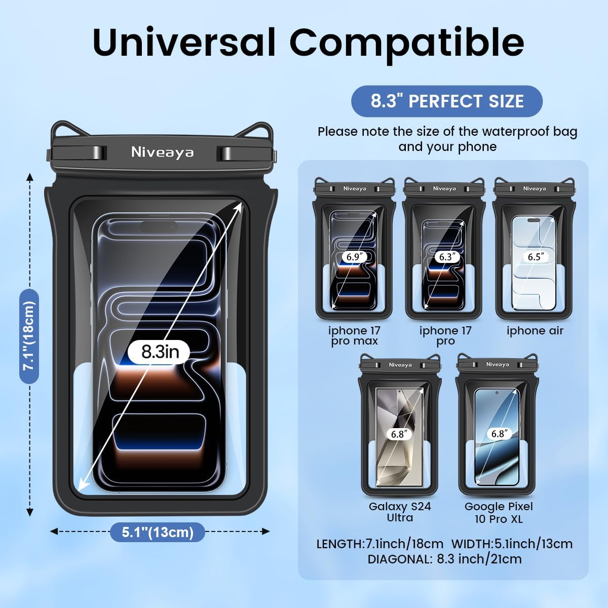 Thumbnail 5 de Niveaya Double Space 2-Pack Waterproof Phone Pouch
