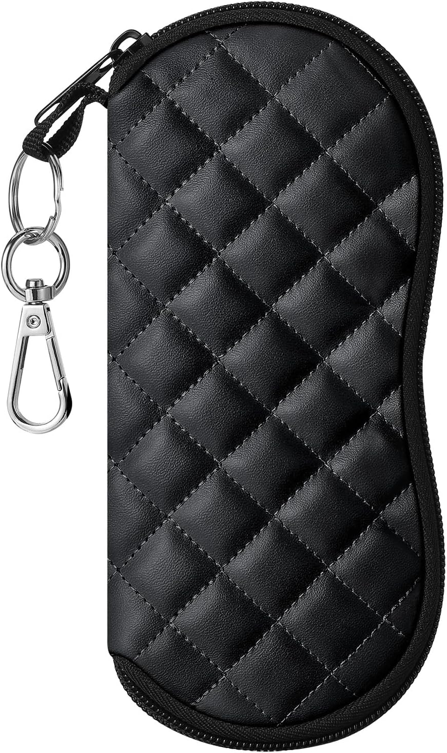 Detalle de MoKo soft neoprene eyeglasses case with zip and clip – protective pouch for glasses