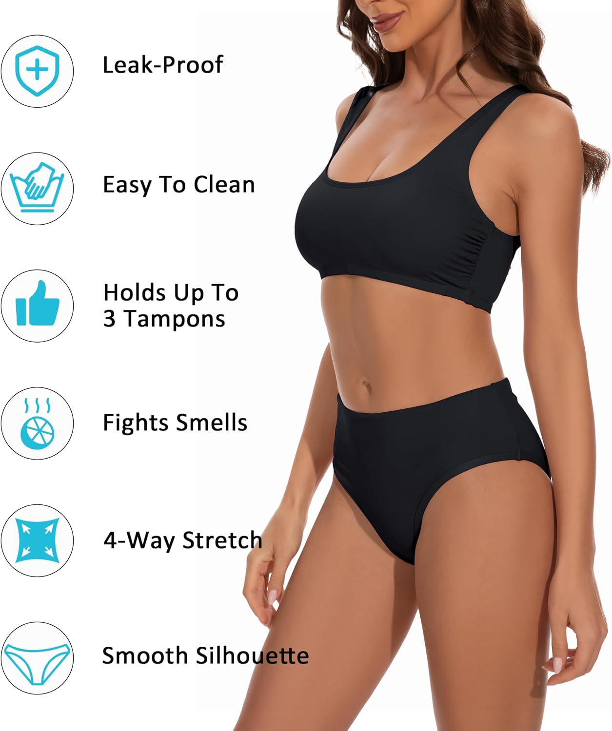Thumbnail 3 de Beautikini Period Swimwear Two Piece: Leakproof Sporty Bikini for Menstrual Swim