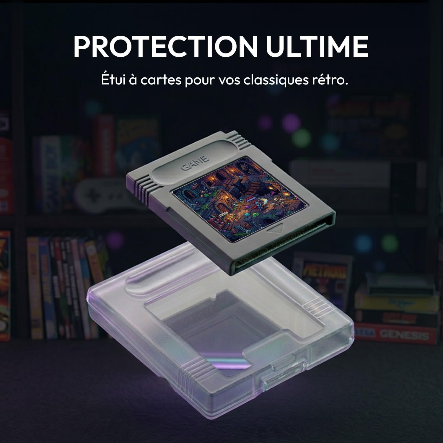 Detalle 2 de Mcbazel 10 Pièces Housses de Protection Transparentes pour Cartouches Game Boy (GB, GBC, GBP)