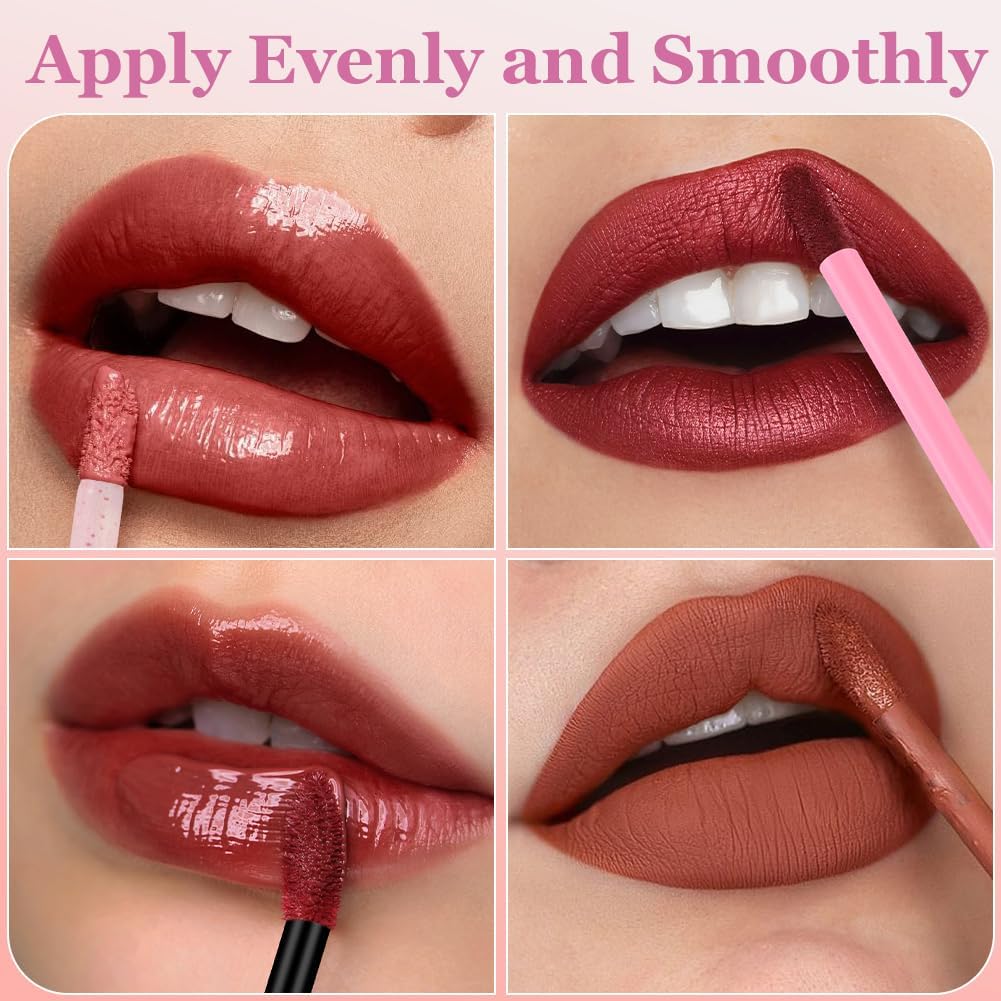 Thumbnail 5 de Alaoo 200 Pennelli Labbra Monouso – Applicatori per Rossetto in Cristallo Rosa (Versione Crystal)