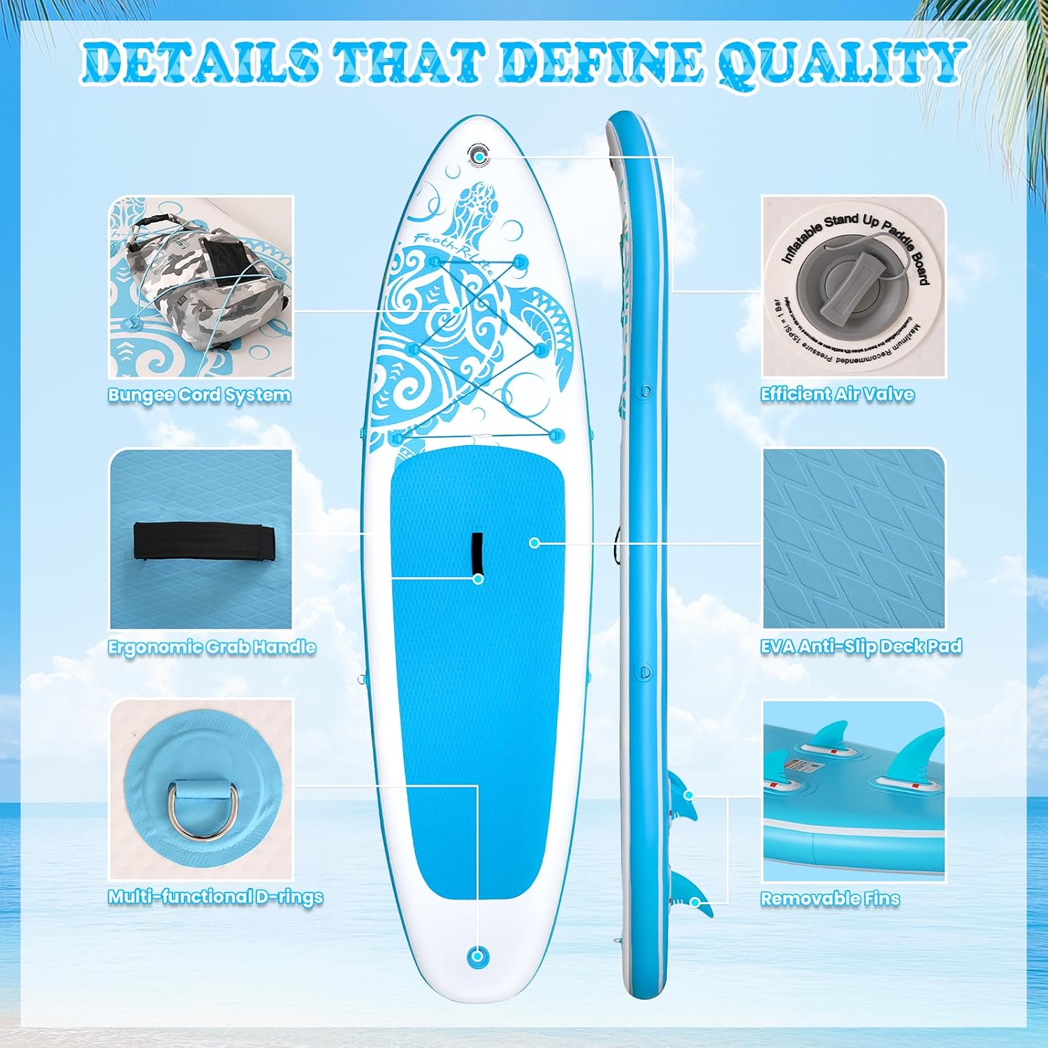 Detalle de FEATH-R-LITE Gonfiabile Stand Up Paddle Board Ultra Leggero con Set Accessori Completo