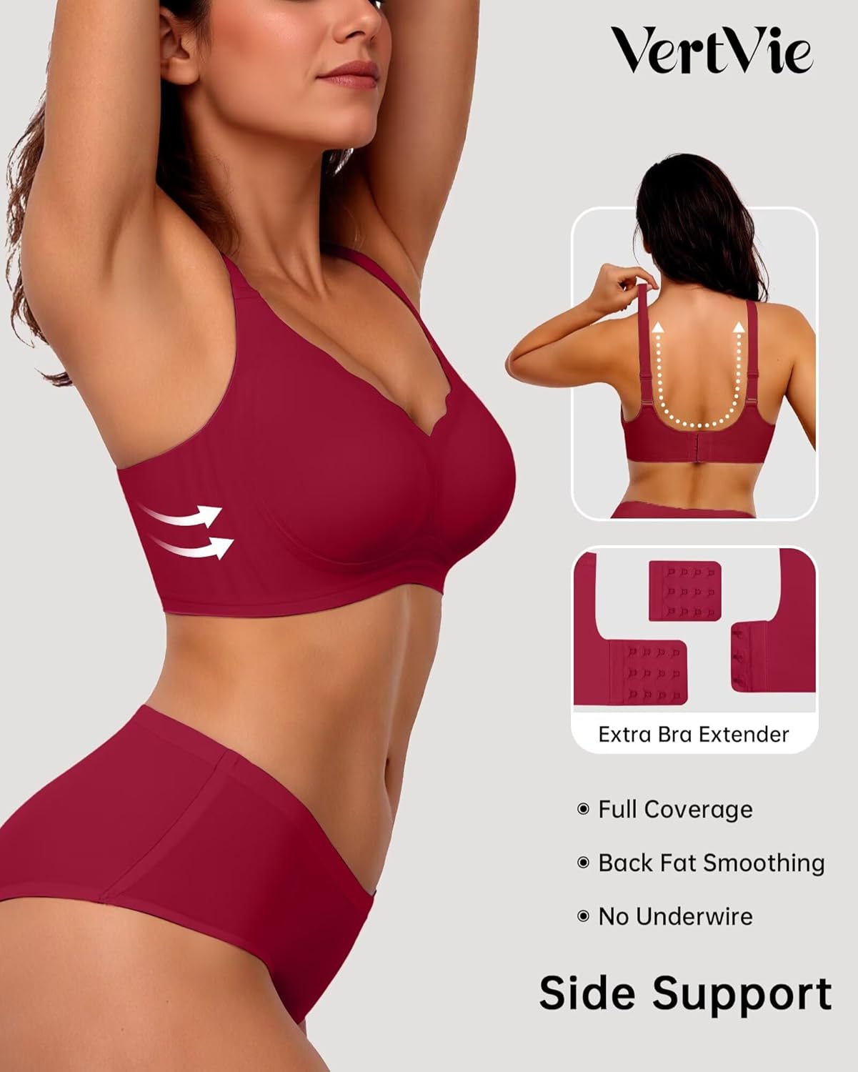 Detalle 2 de Vertvie Seamless Jelly Bra Wireless Supportive Push Up
