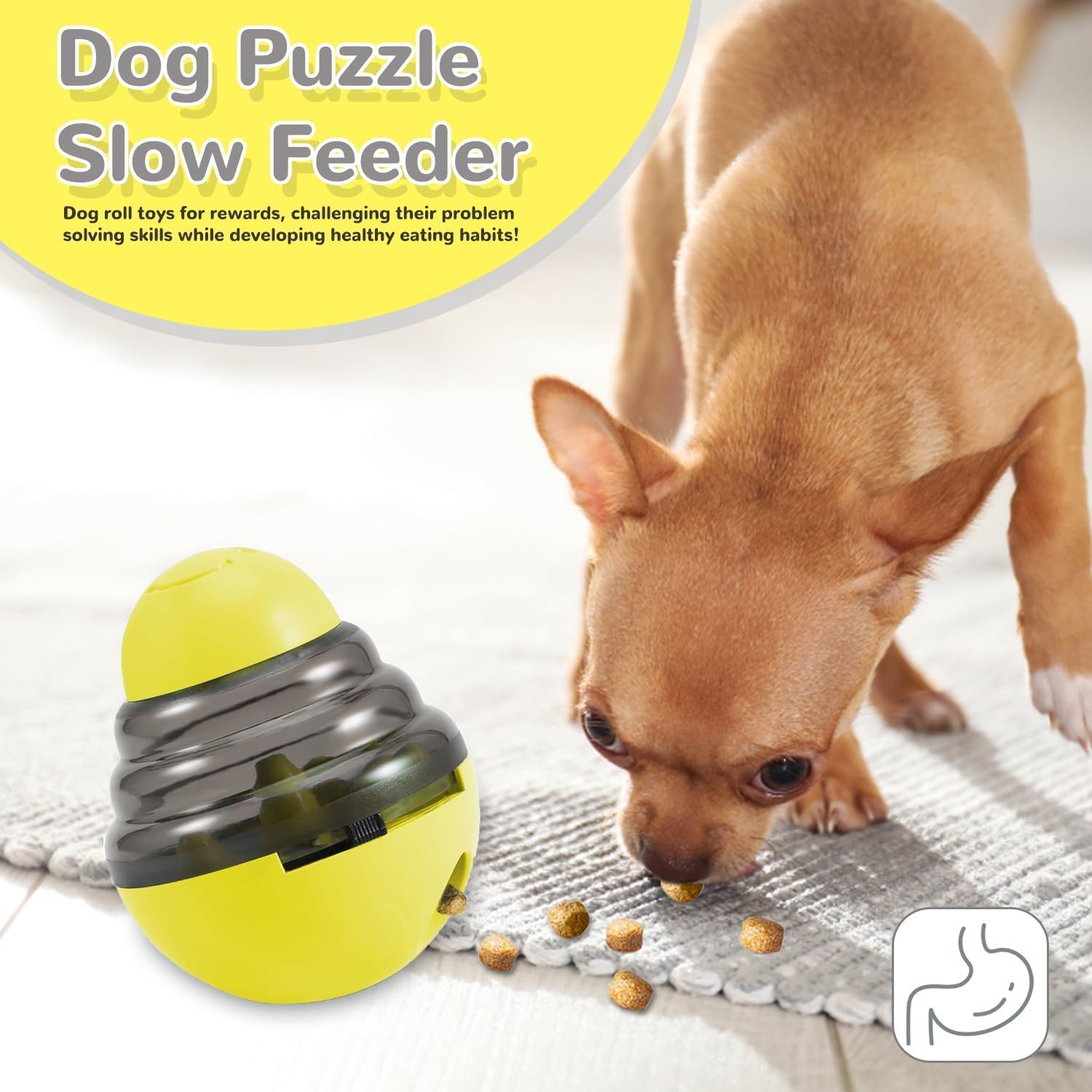 Detalle de Anlitent Interactive Treat Dispensing Puzzle Dog Toy (rolling, wobble slow feeder for small/medium dogs)