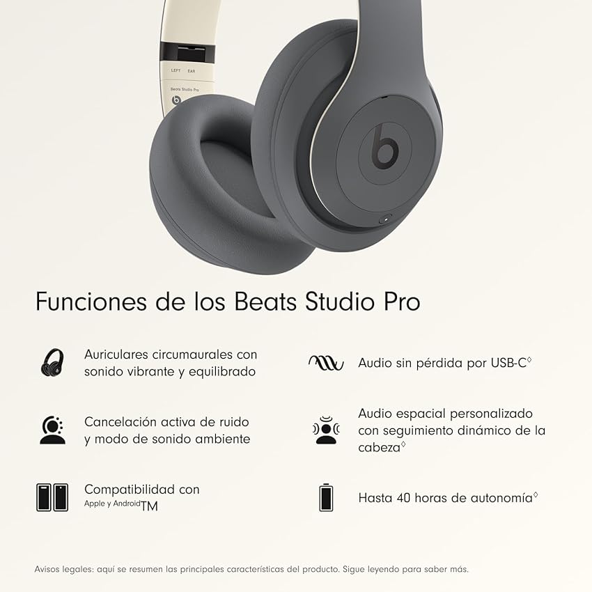 Detalle 2 de Beats Studio Pro auriculares inalámbricos con ANC